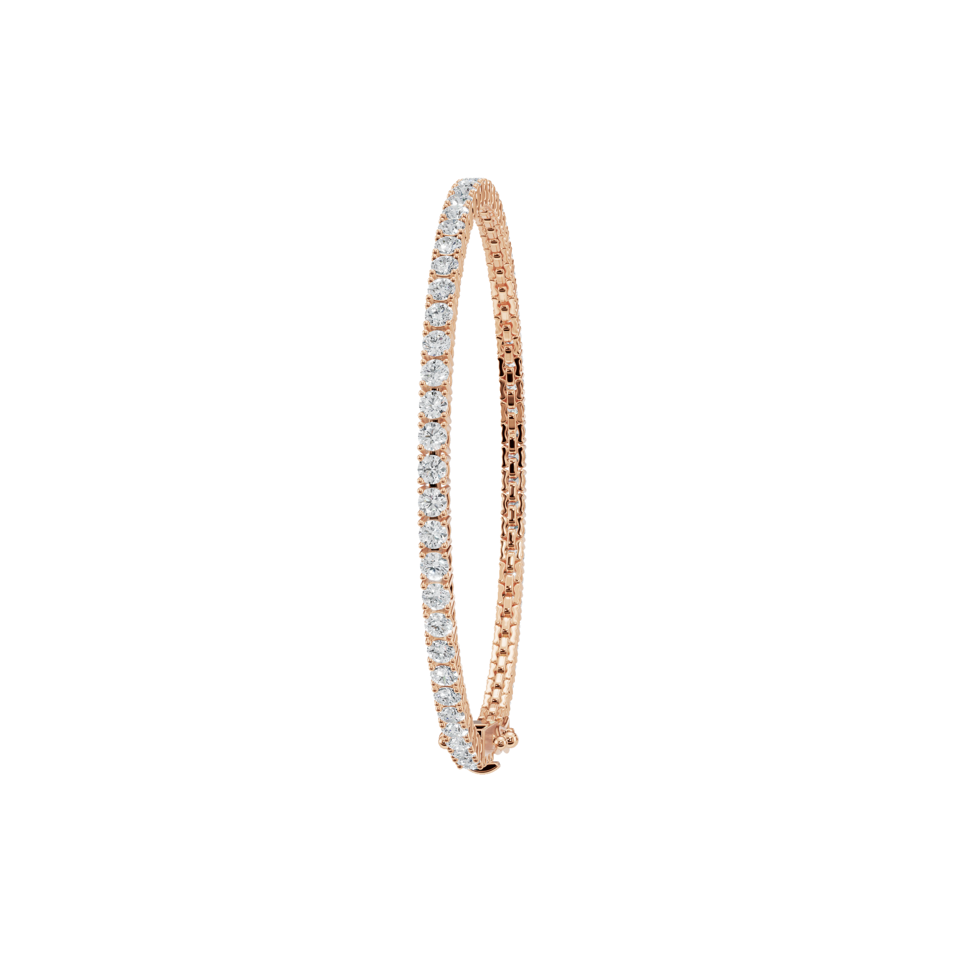 4.10 CTW Round Diamond Tennis Bracelet in Solid Gold for Women