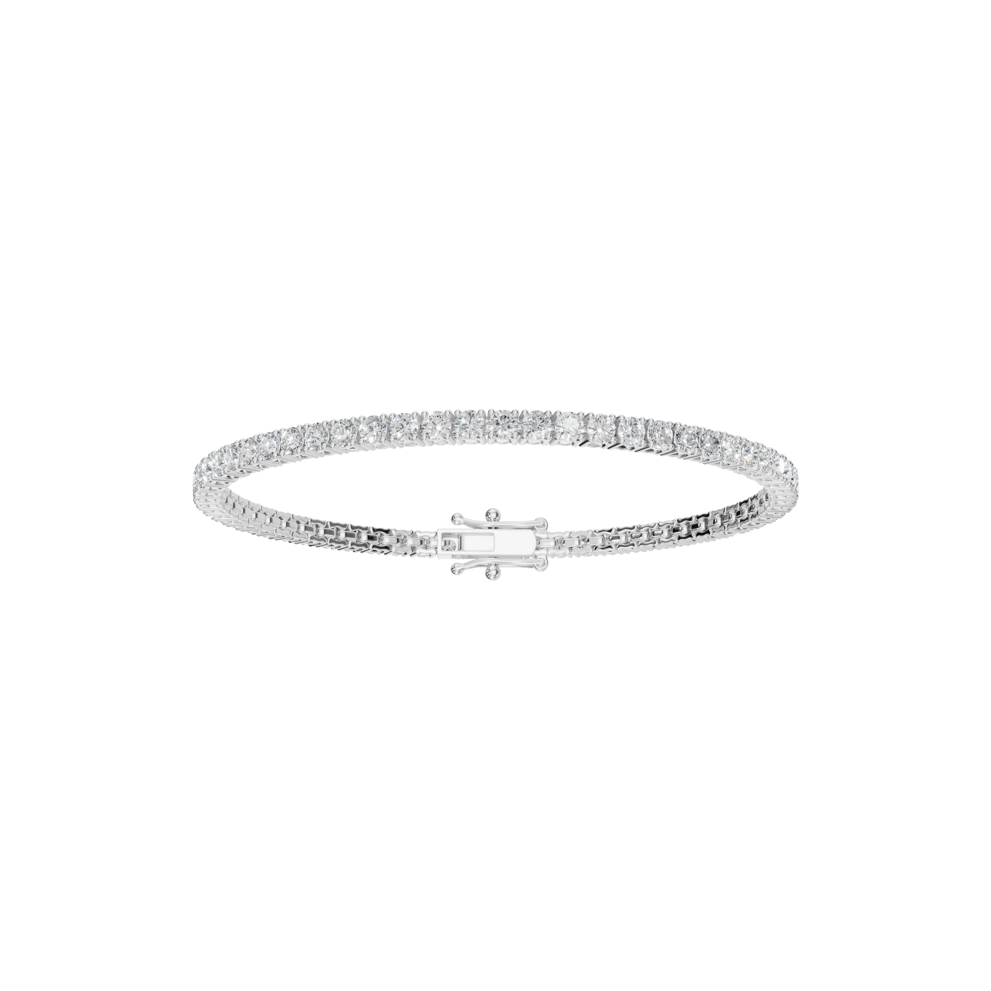 4.10 CTW Round Diamond Tennis Bracelet in Solid Gold for Women