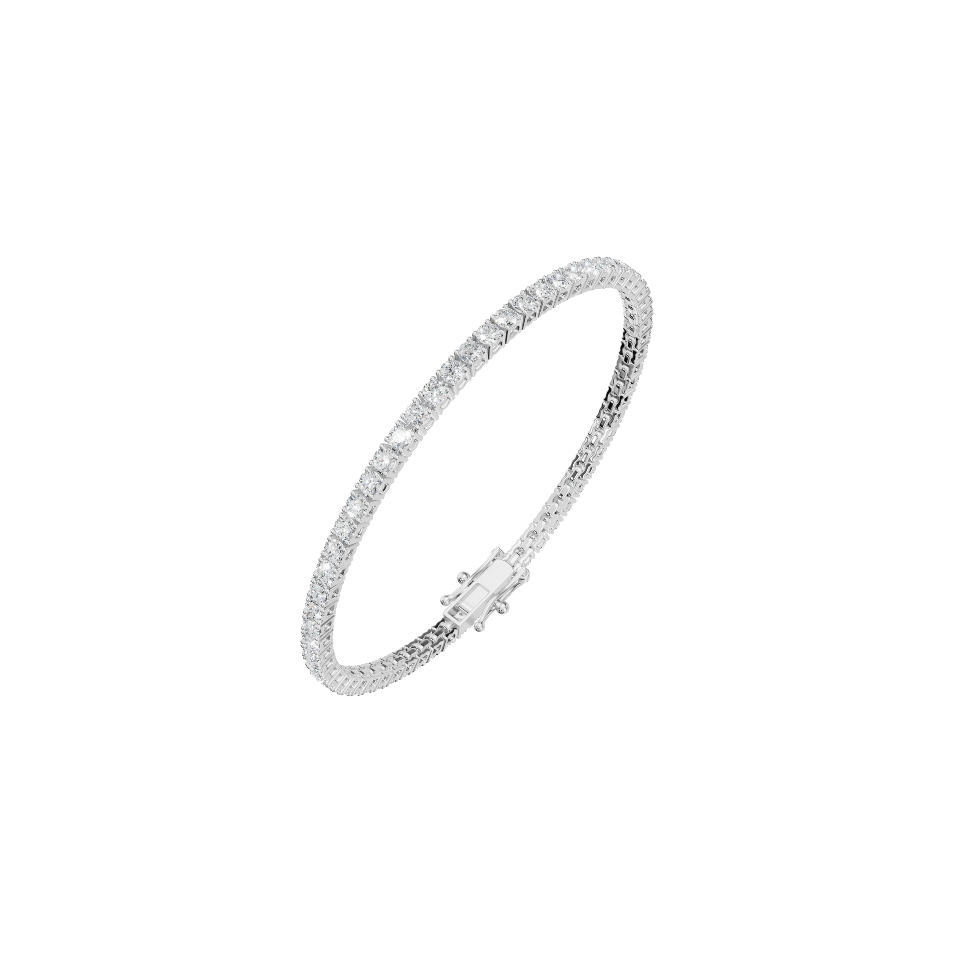 4.10 CTW Round Diamond Tennis Bracelet in Solid Gold for Women