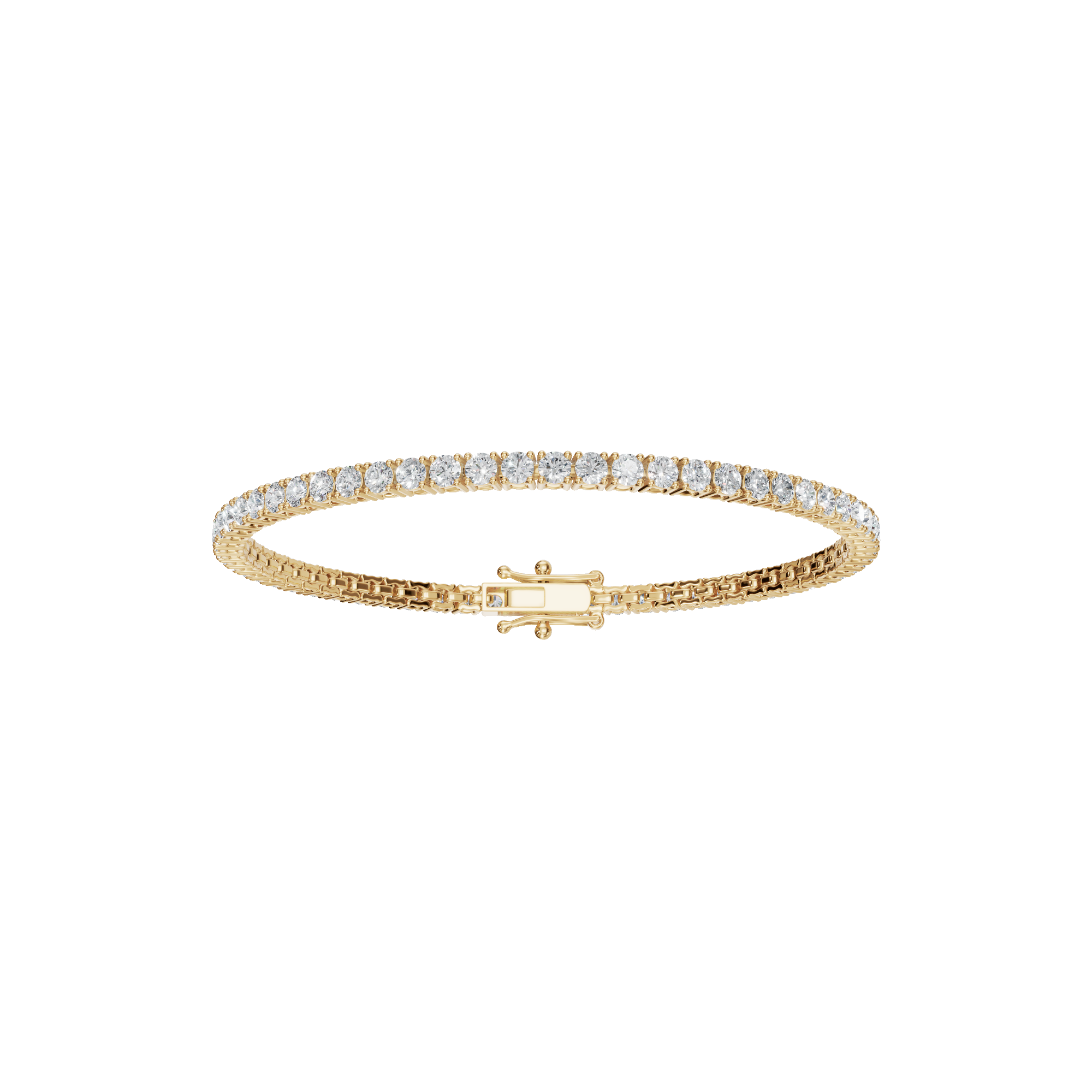 4.10 CTW Round Diamond Tennis Bracelet in Solid Gold for Women