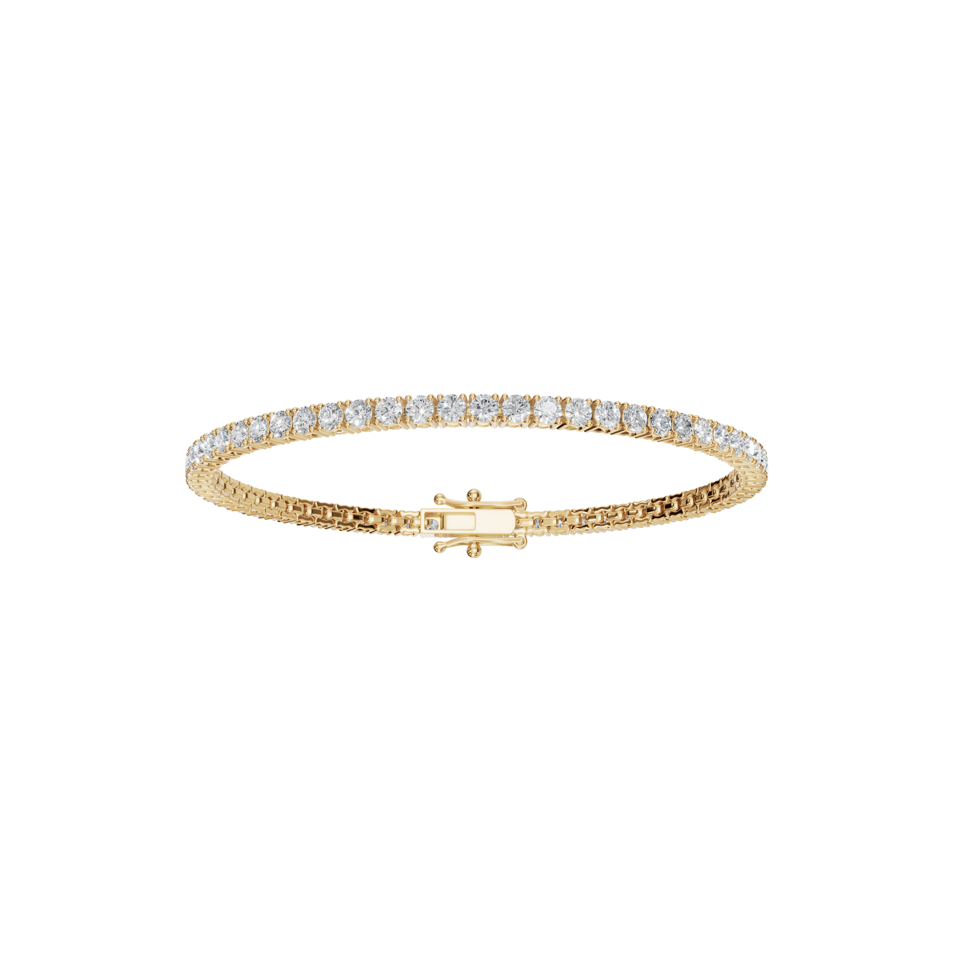 4.10 CTW Round Diamond Tennis Bracelet in Solid Gold for Women