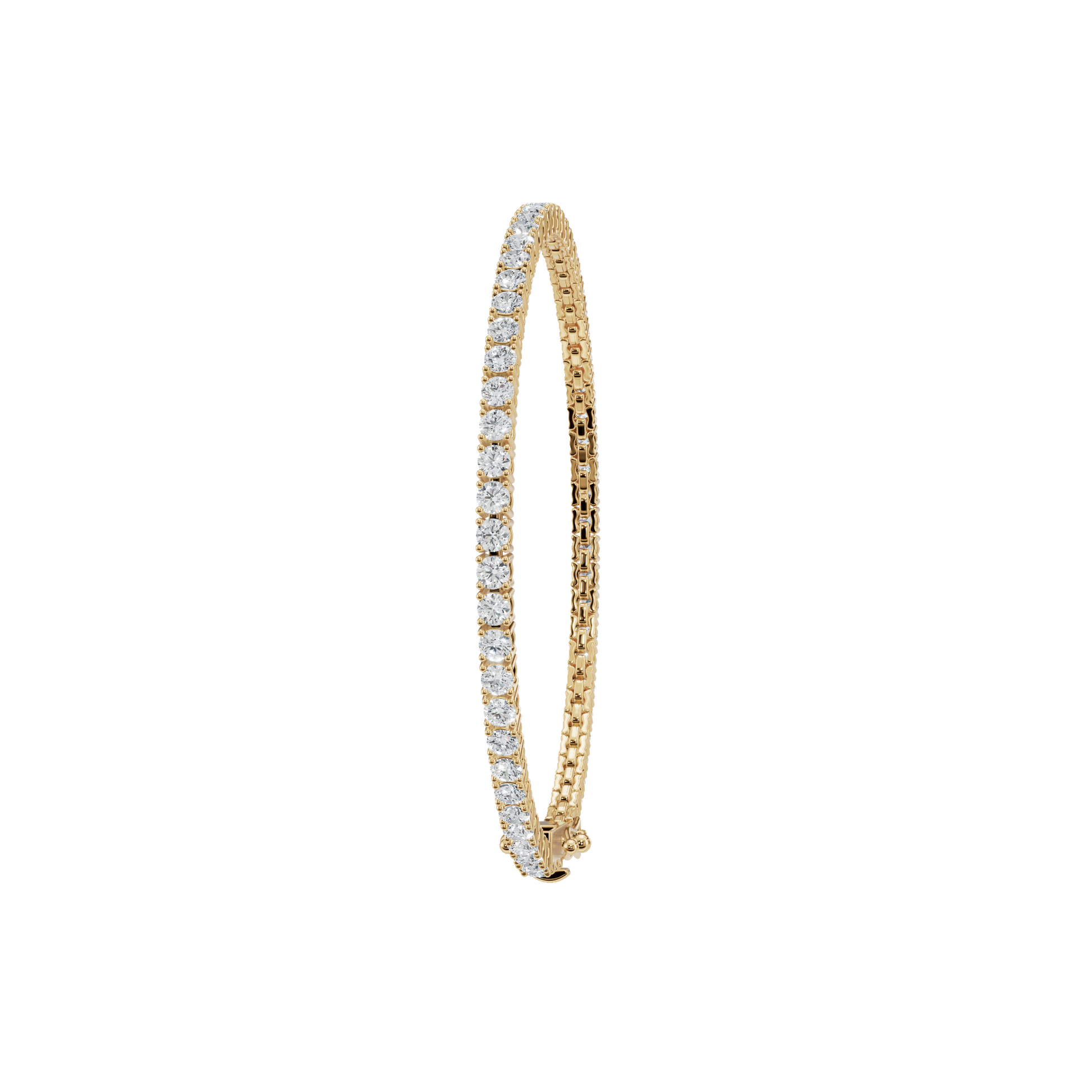 4.10 CTW Round Diamond Tennis Bracelet in Solid Gold for Women