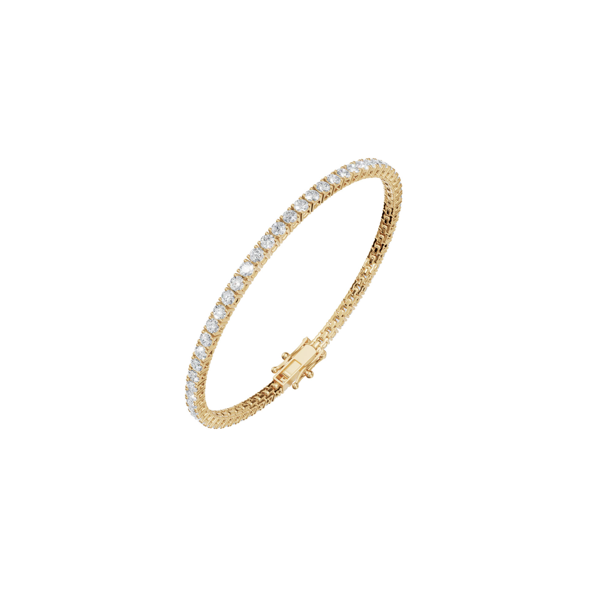4.10 CTW Round Diamond Tennis Bracelet in Solid Gold for Women