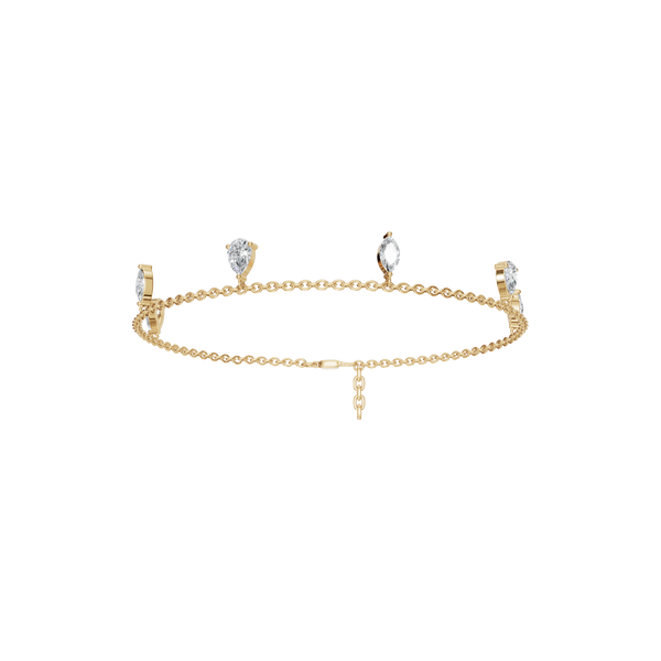 0.86 CTW Marquise & Pear Diamond Bracelet in Solid Gold for Women