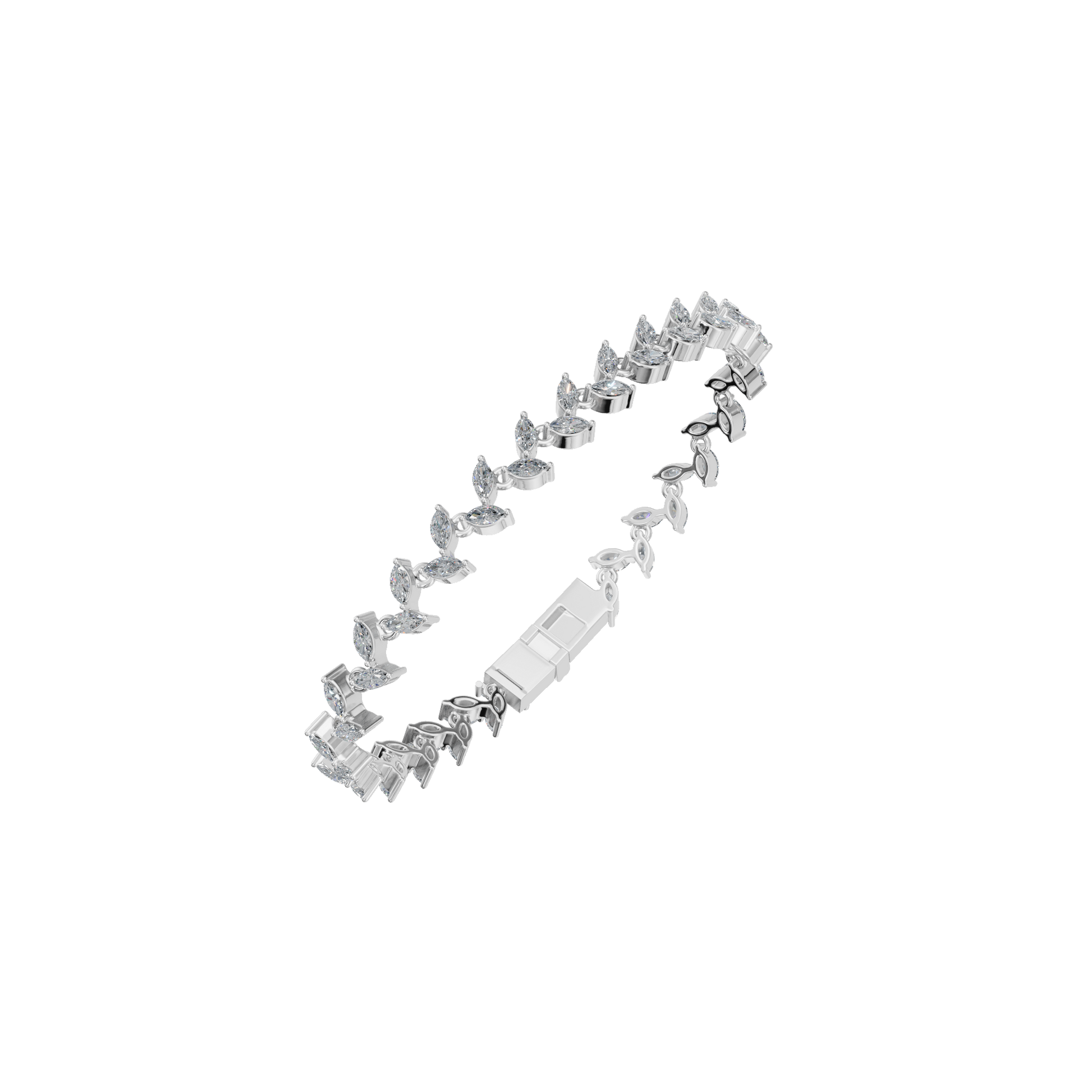 Lab Grown Diamond Leaf Eternity Bangle Bracelet