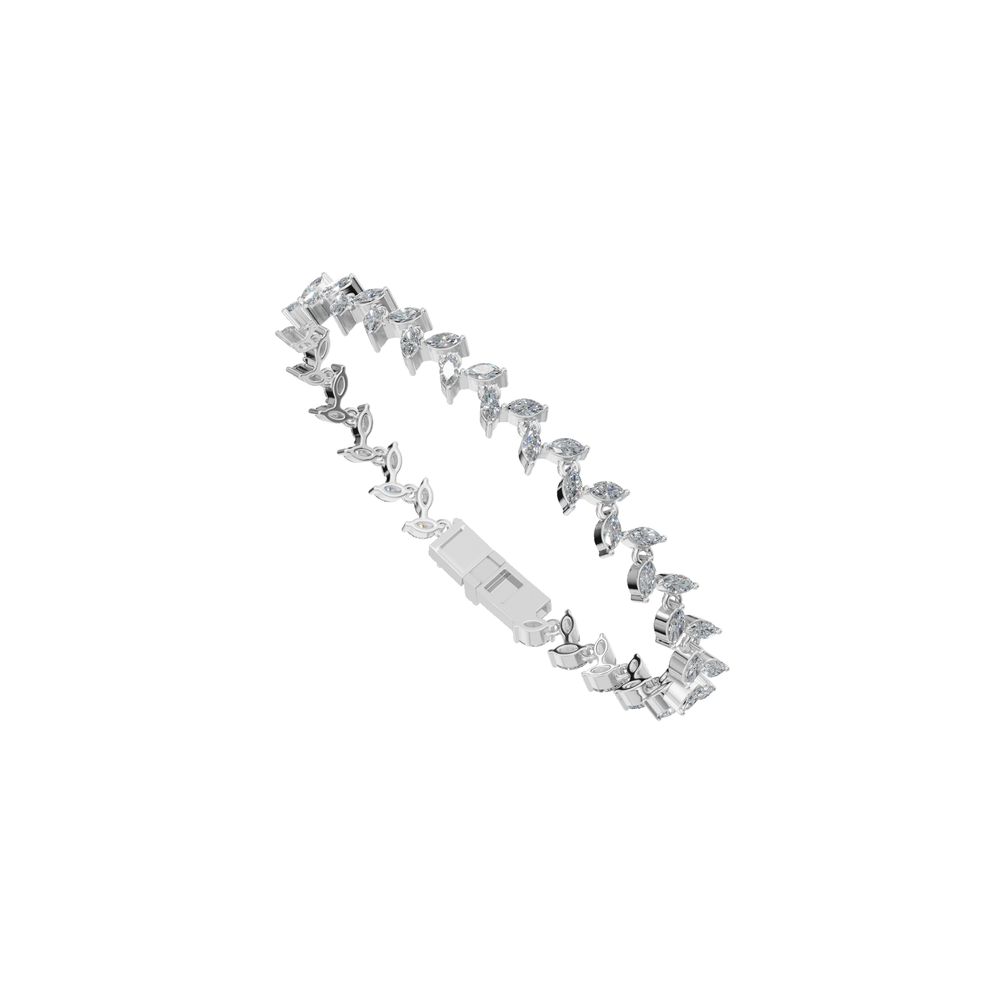 Lab Grown Diamond Leaf Eternity Bangle Bracelet