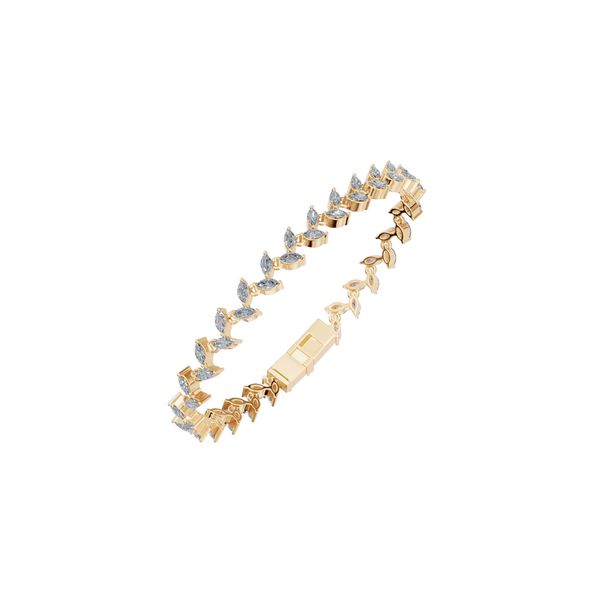 Lab Grown Diamond Leaf Eternity Bangle Bracelet