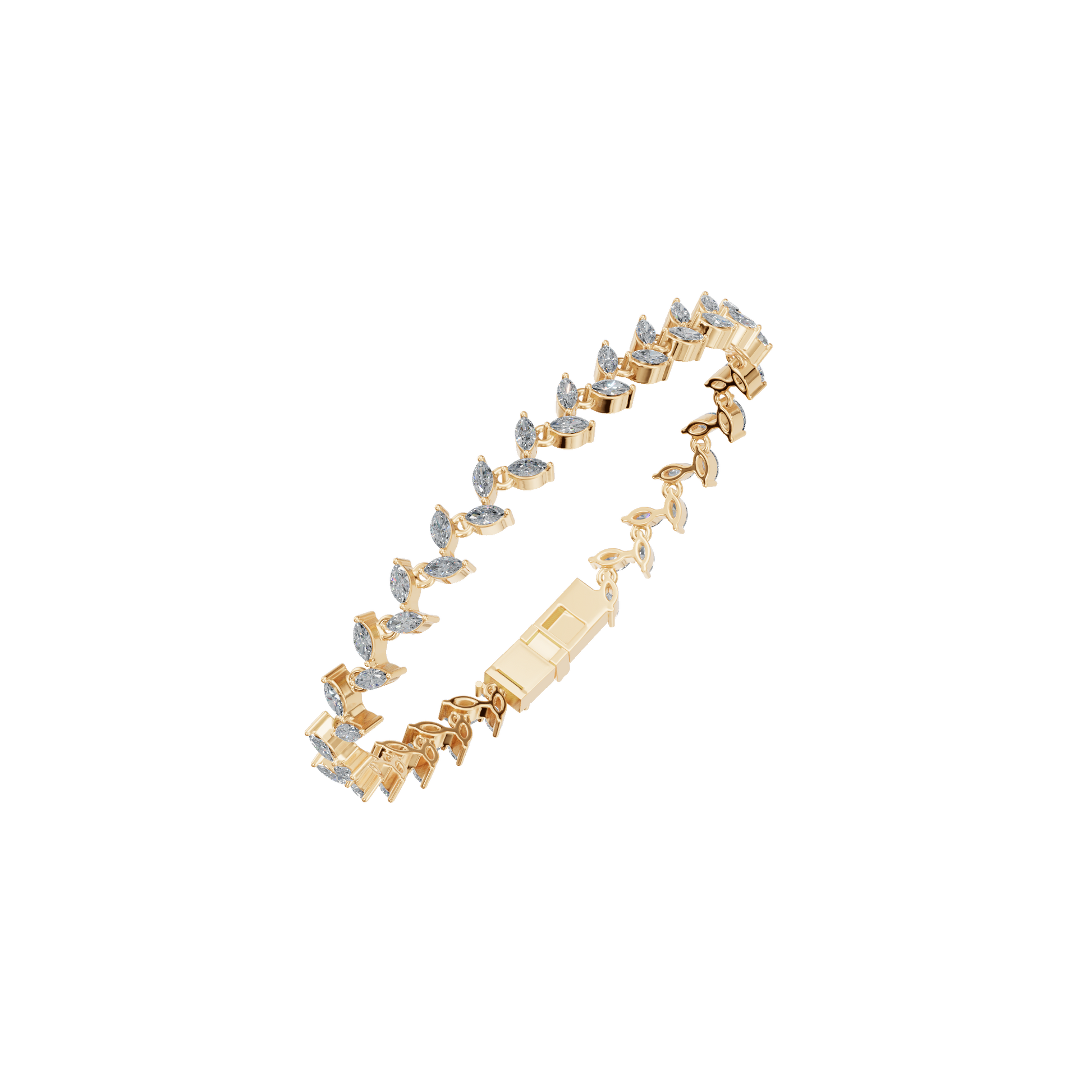 Lab Grown Diamond Leaf Eternity Bangle Bracelet