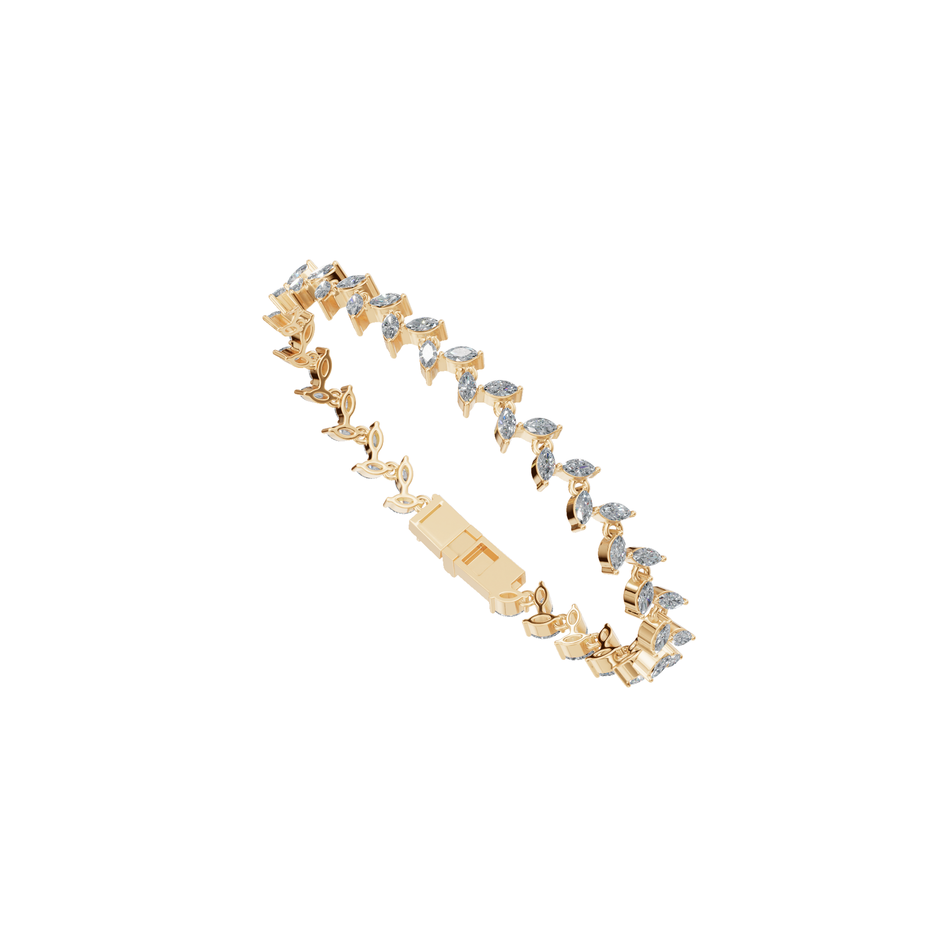 Lab Grown Diamond Leaf Eternity Bangle Bracelet