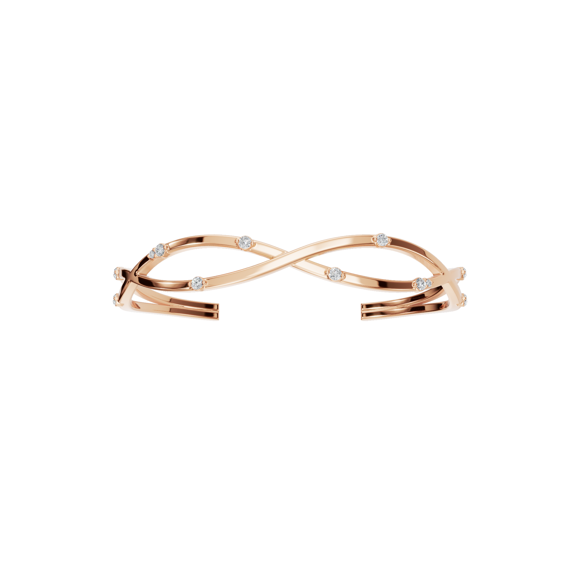 Infinity Lab Grown Diamond Open Cuff Bracelet