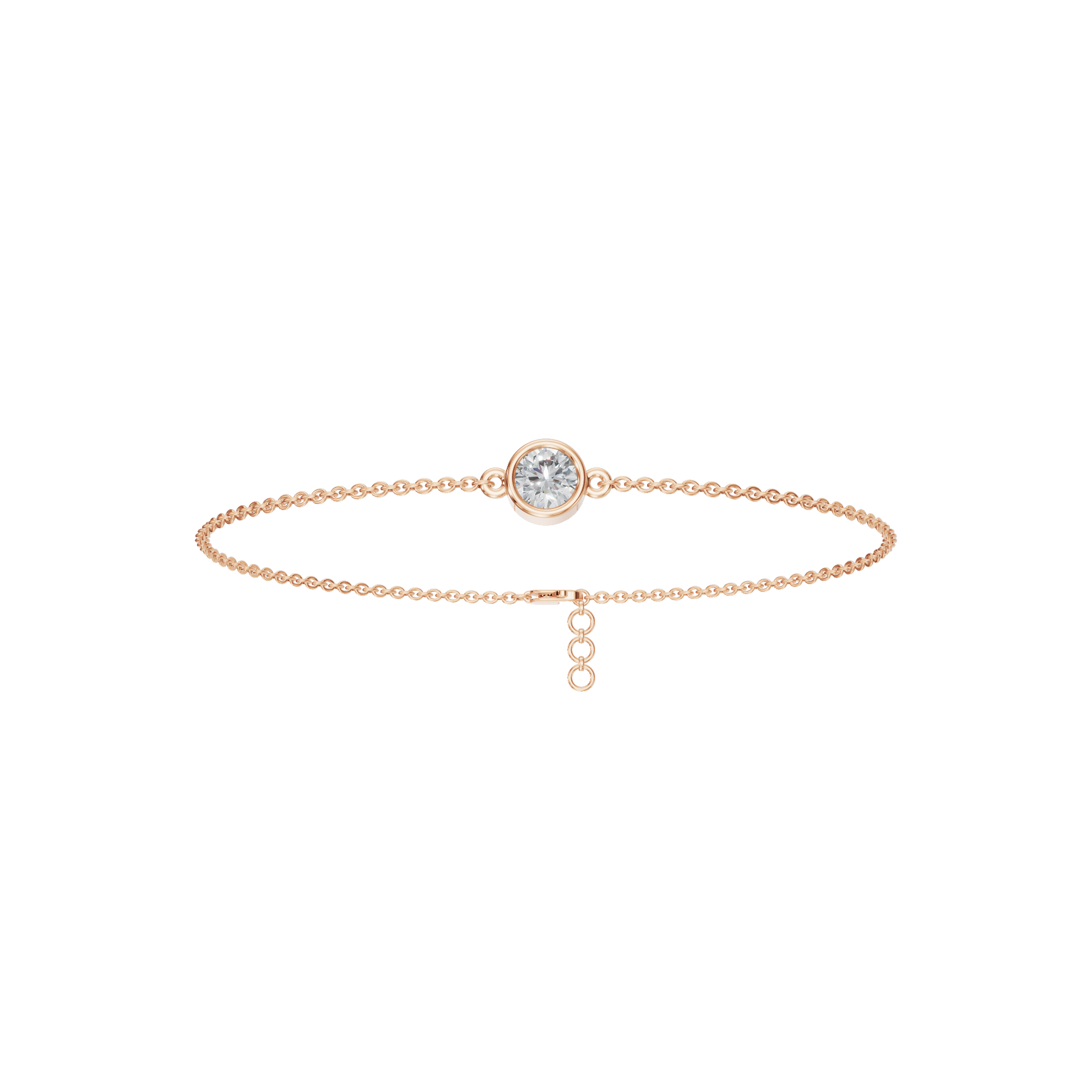 Minimal Elegance Solitaire Round Lab Grown Diamond Bezel Bracelet