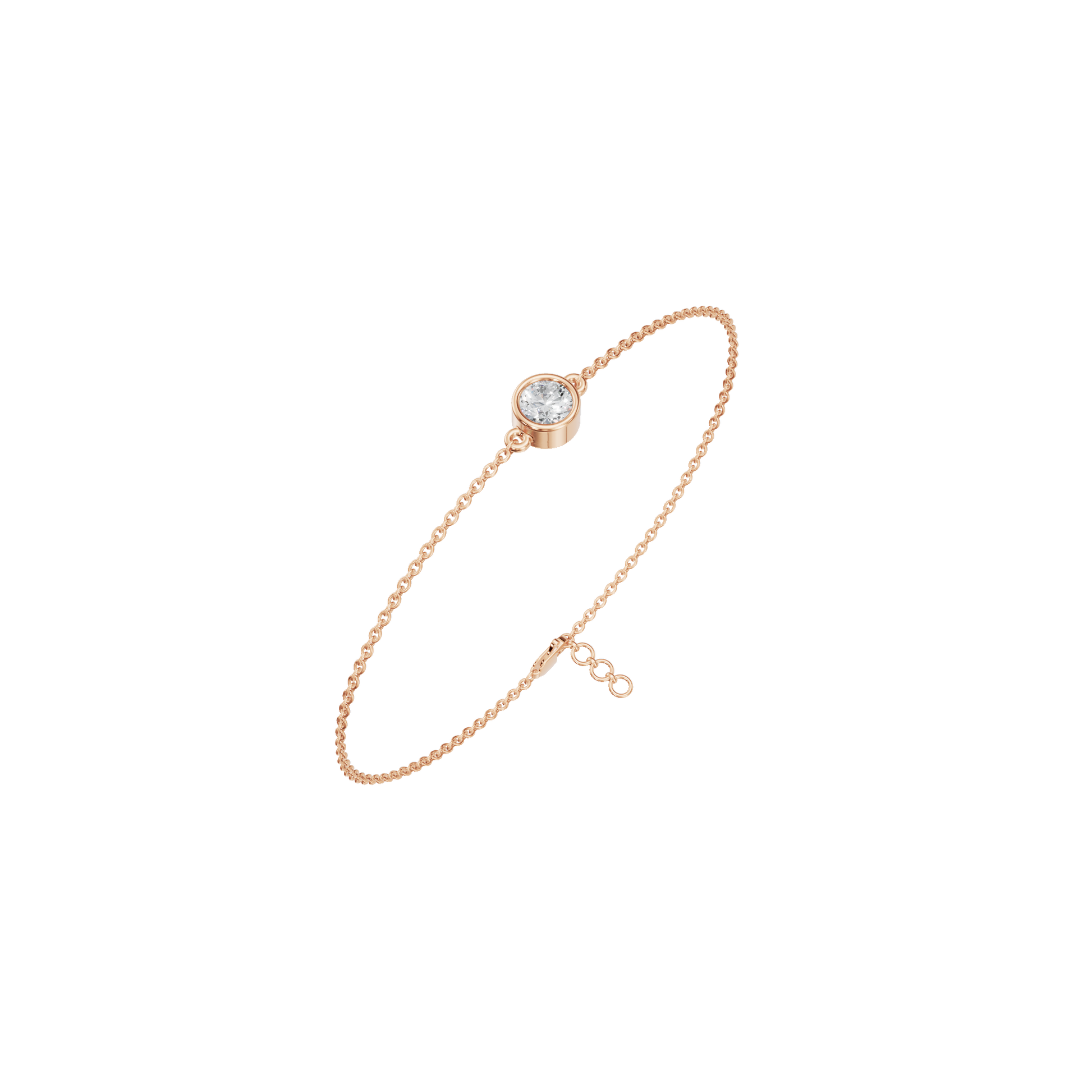 Minimal Elegance Solitaire Round Lab Grown Diamond Bezel Bracelet