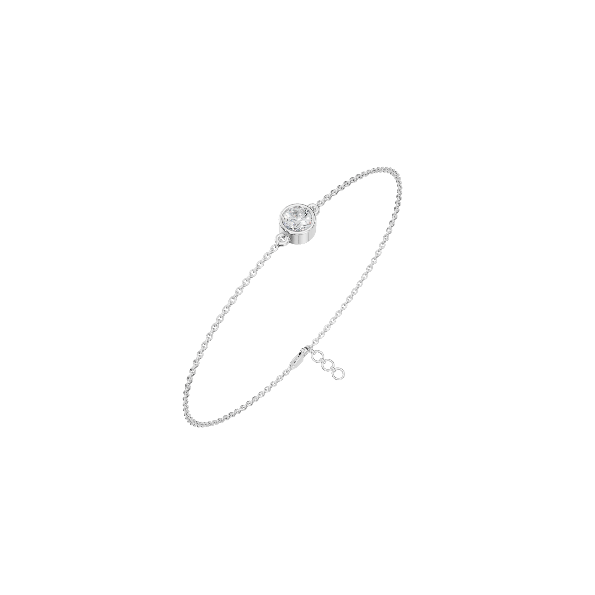 Minimal Elegance Solitaire Round Lab Grown Diamond Bezel Bracelet
