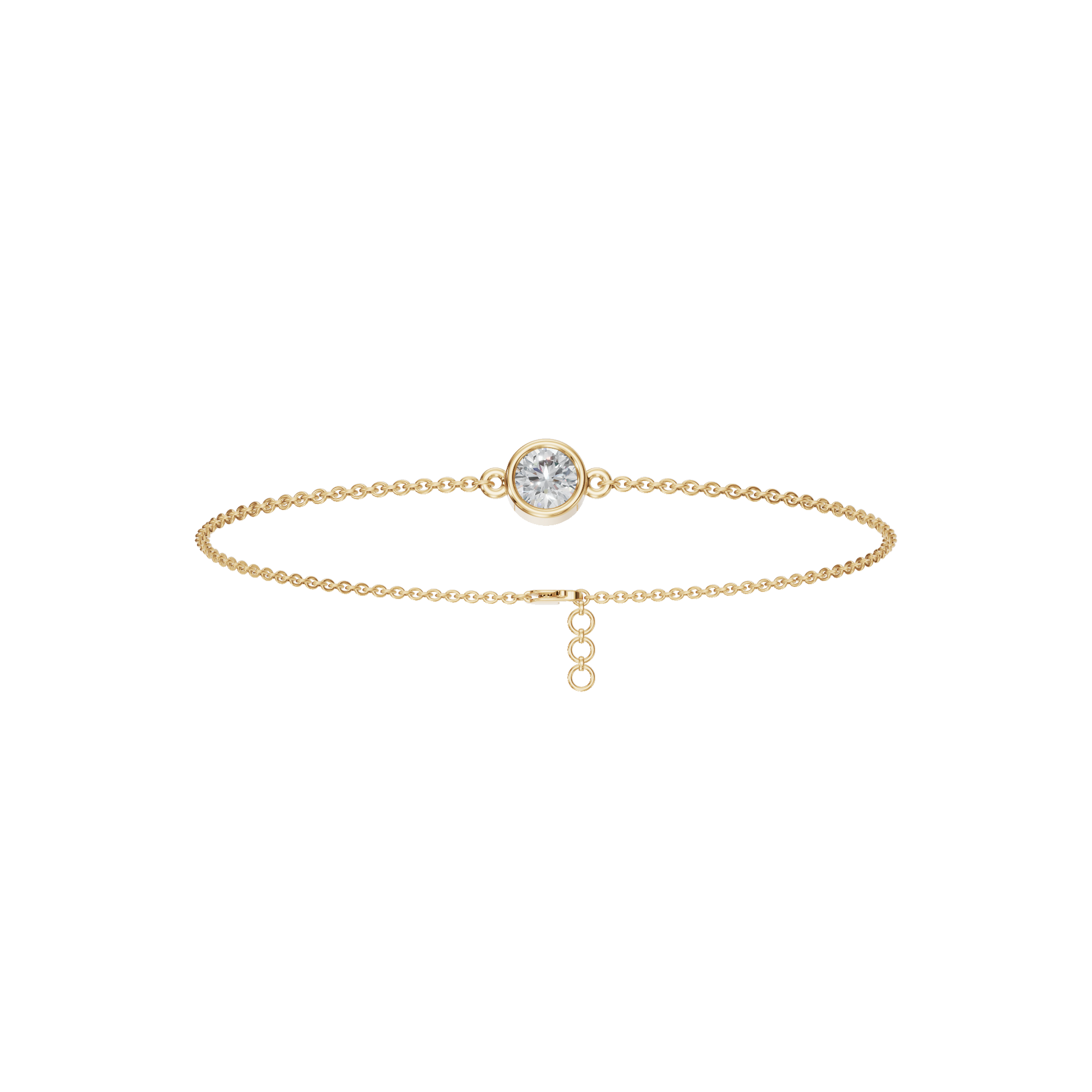 Minimal Elegance Solitaire Round Lab Grown Diamond Bezel Bracelet