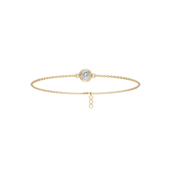 Minimal Elegance Solitaire Round Lab Grown Diamond Bezel Bracelet