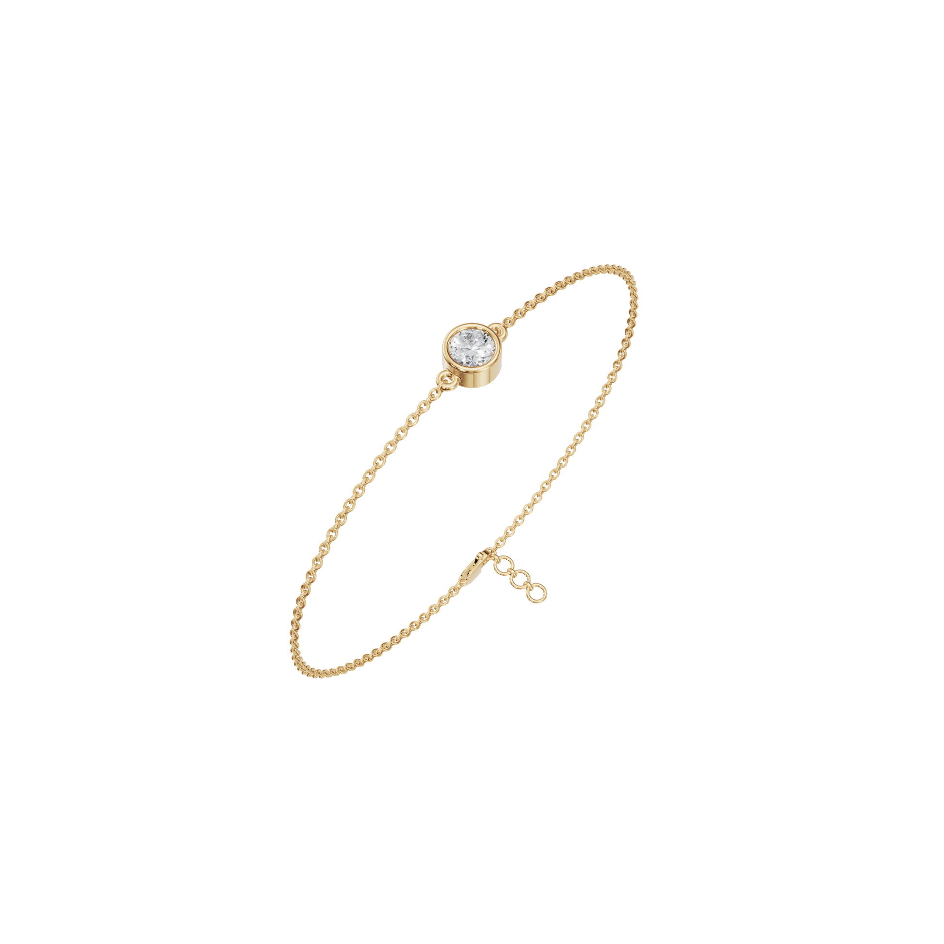 Minimal Elegance Solitaire Round Lab Grown Diamond Bezel Bracelet