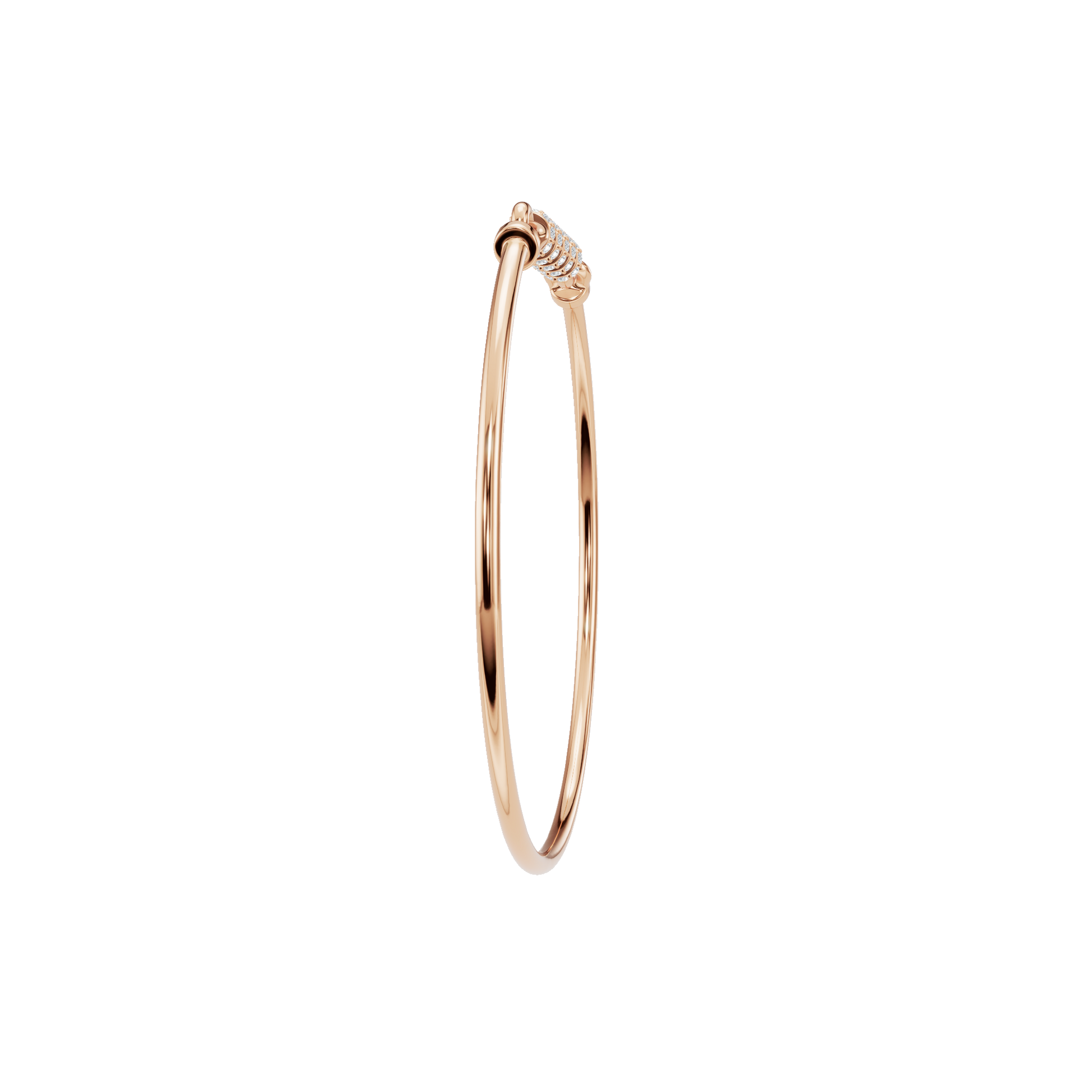 Subtle Lab Grown Diamond Knot Gold Bangle