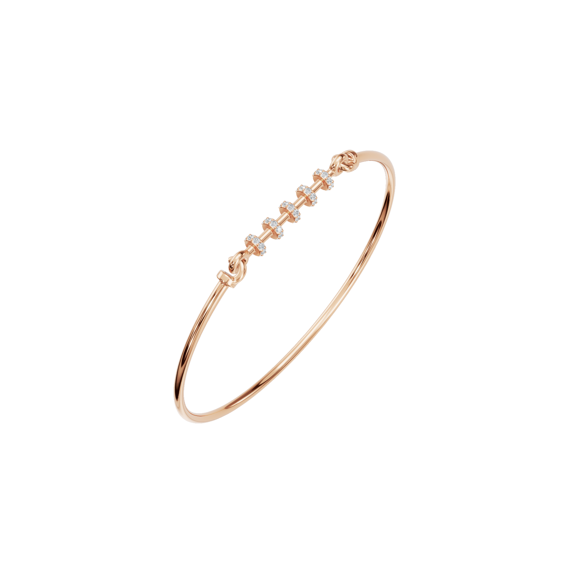 Subtle Lab Grown Diamond Knot Gold Bangle