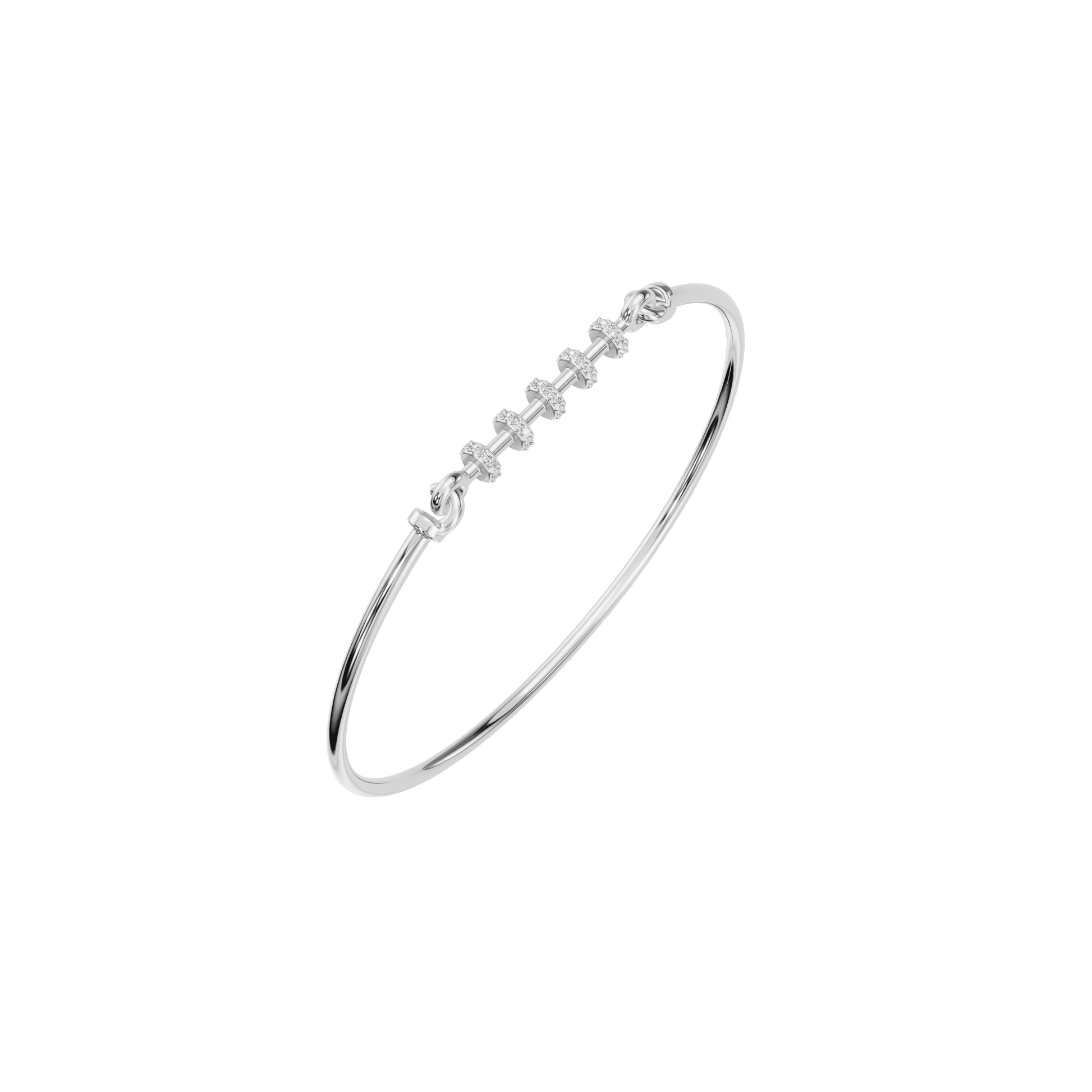 Subtle Lab Grown Diamond Knot Gold Bangle