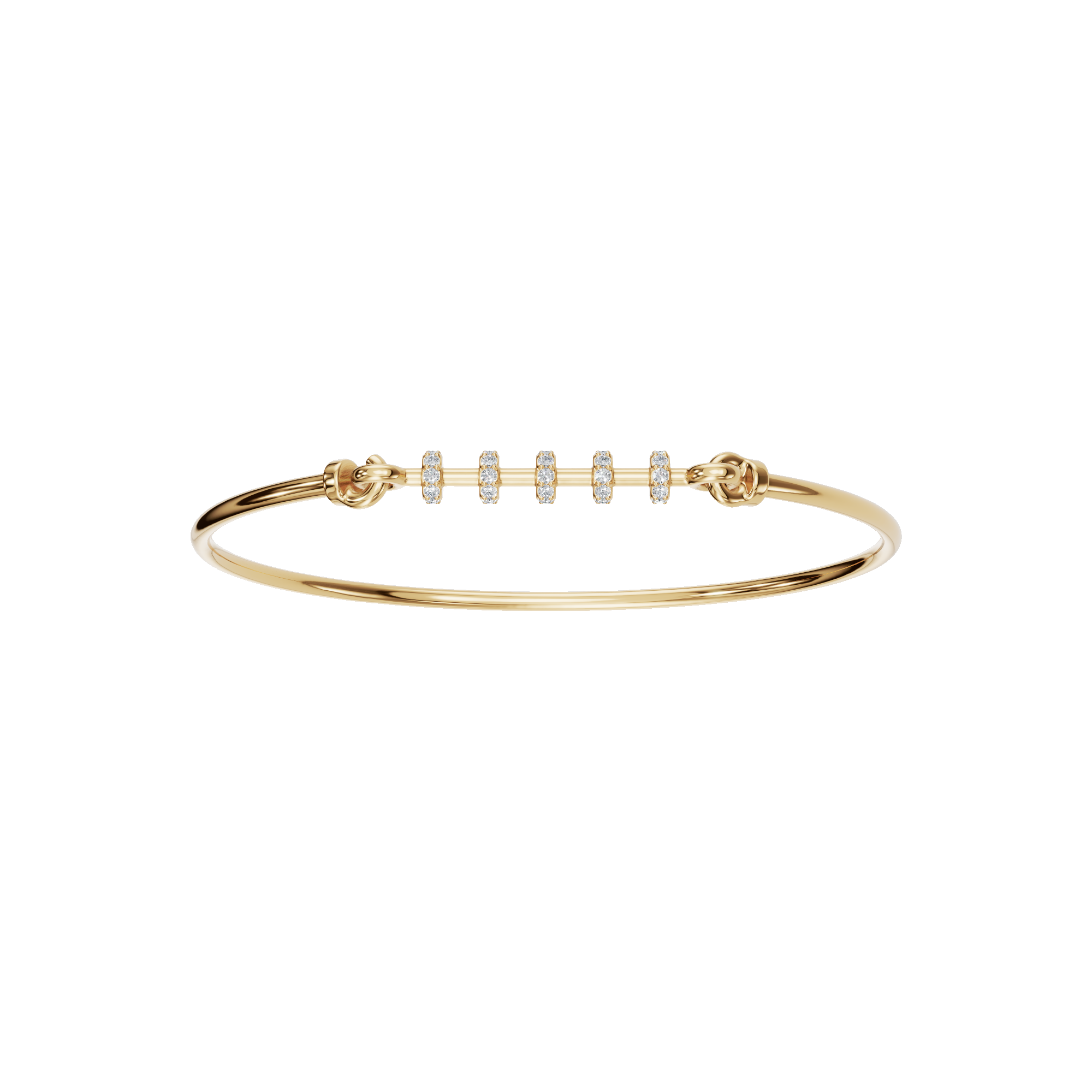 Subtle Lab Grown Diamond Knot Gold Bangle
