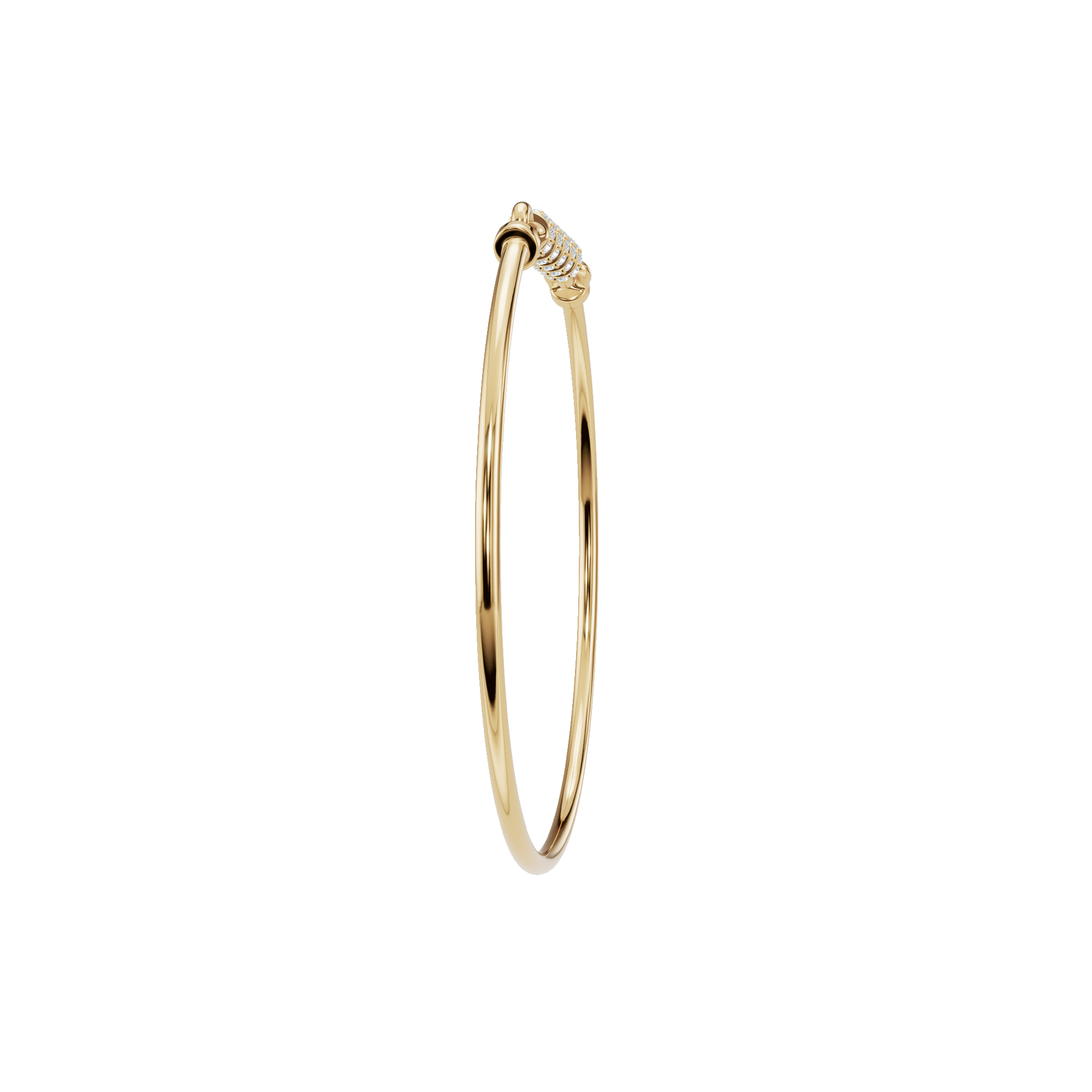 Subtle Lab Grown Diamond Knot Gold Bangle