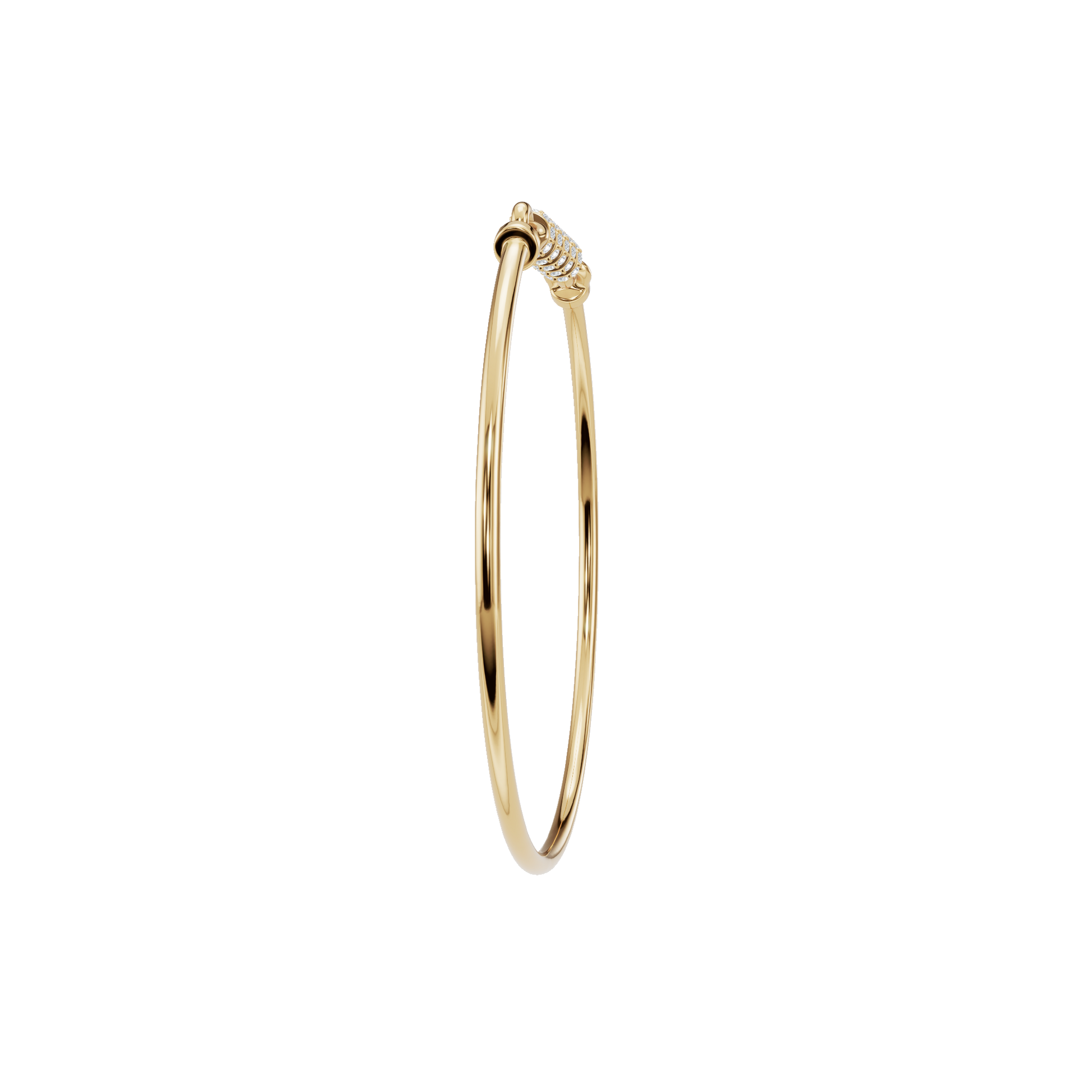 Subtle Lab Grown Diamond Knot Gold Bangle