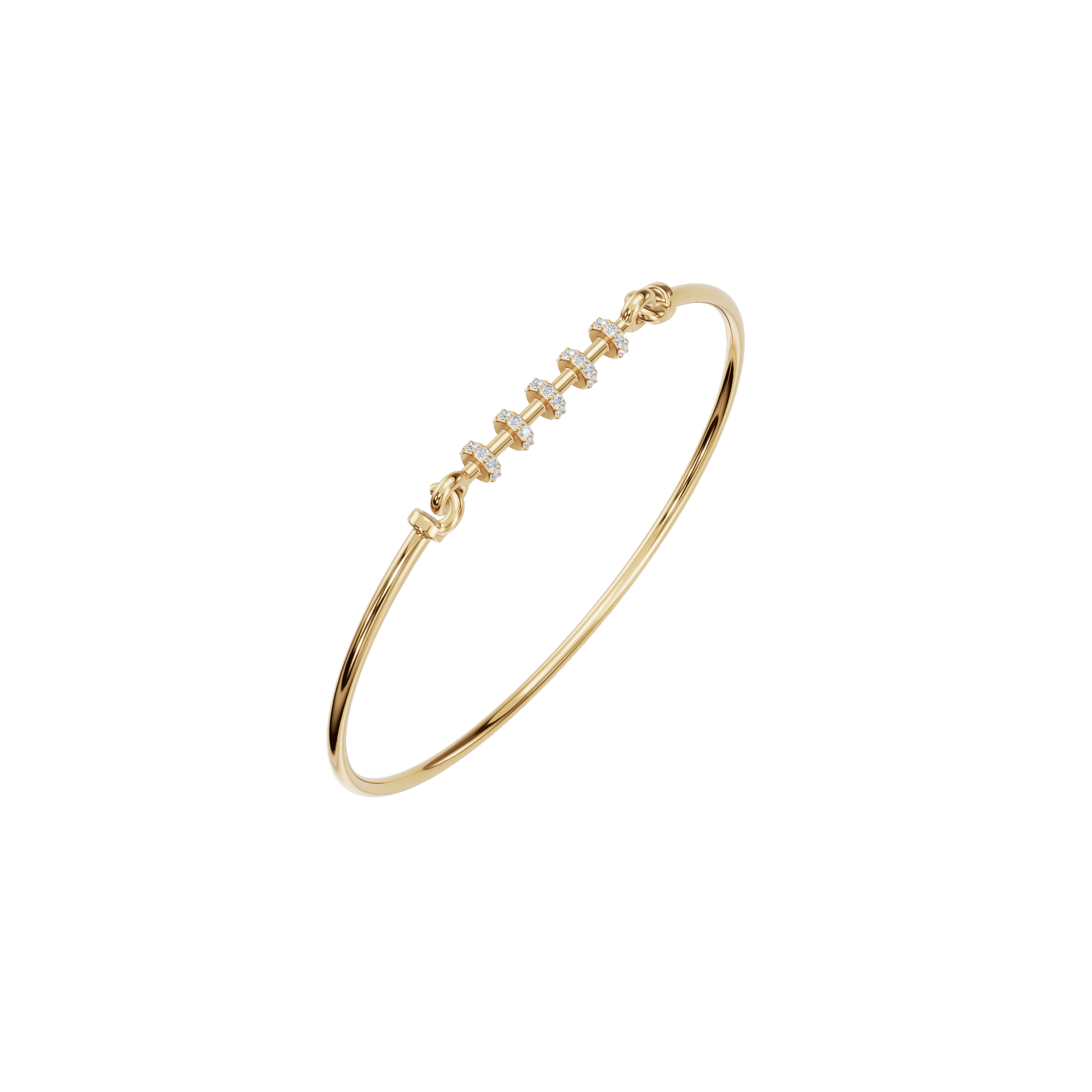 Subtle Lab Grown Diamond Knot Gold Bangle