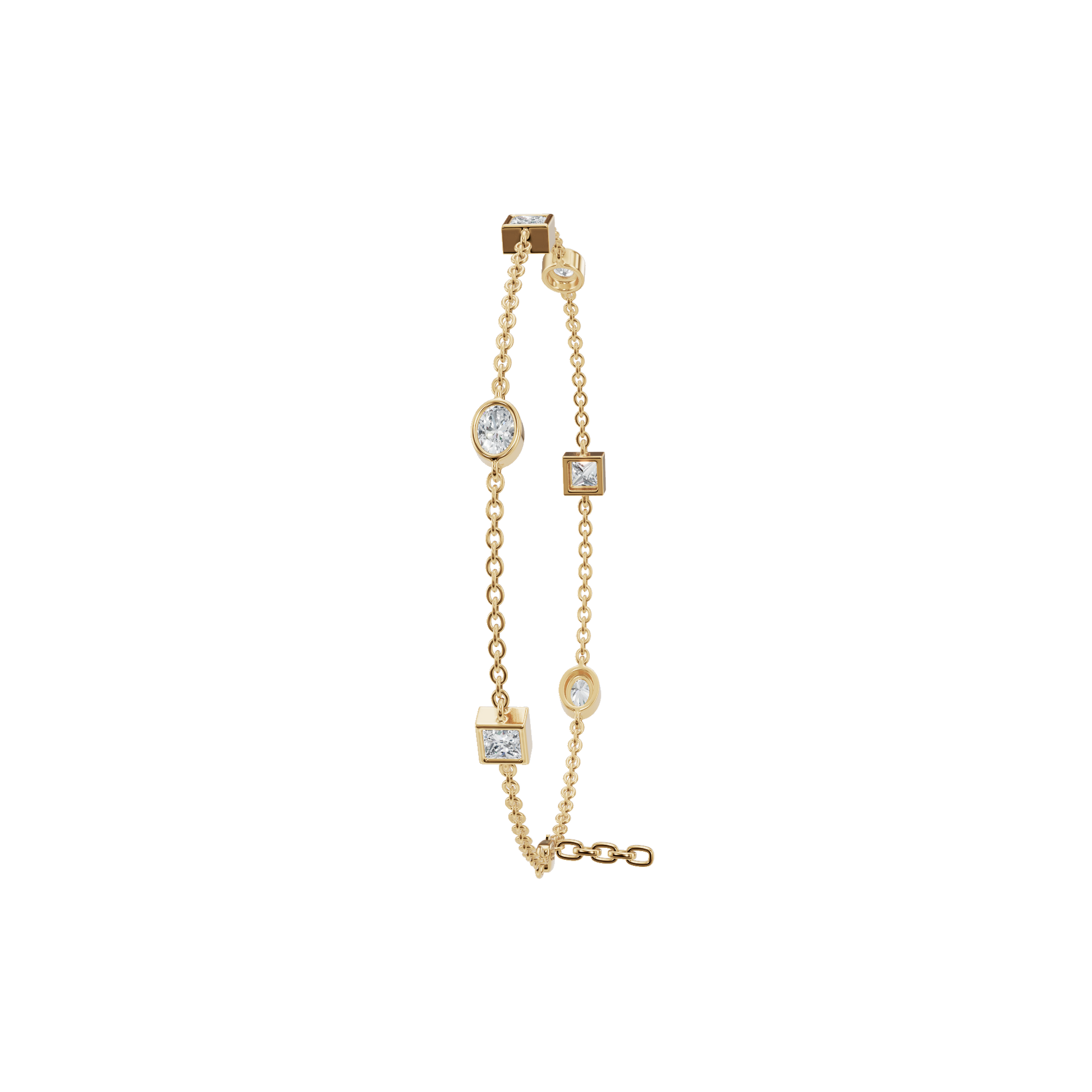 Astral Elegance Mixed-Shape Lab Grown Diamond Station Bracelet