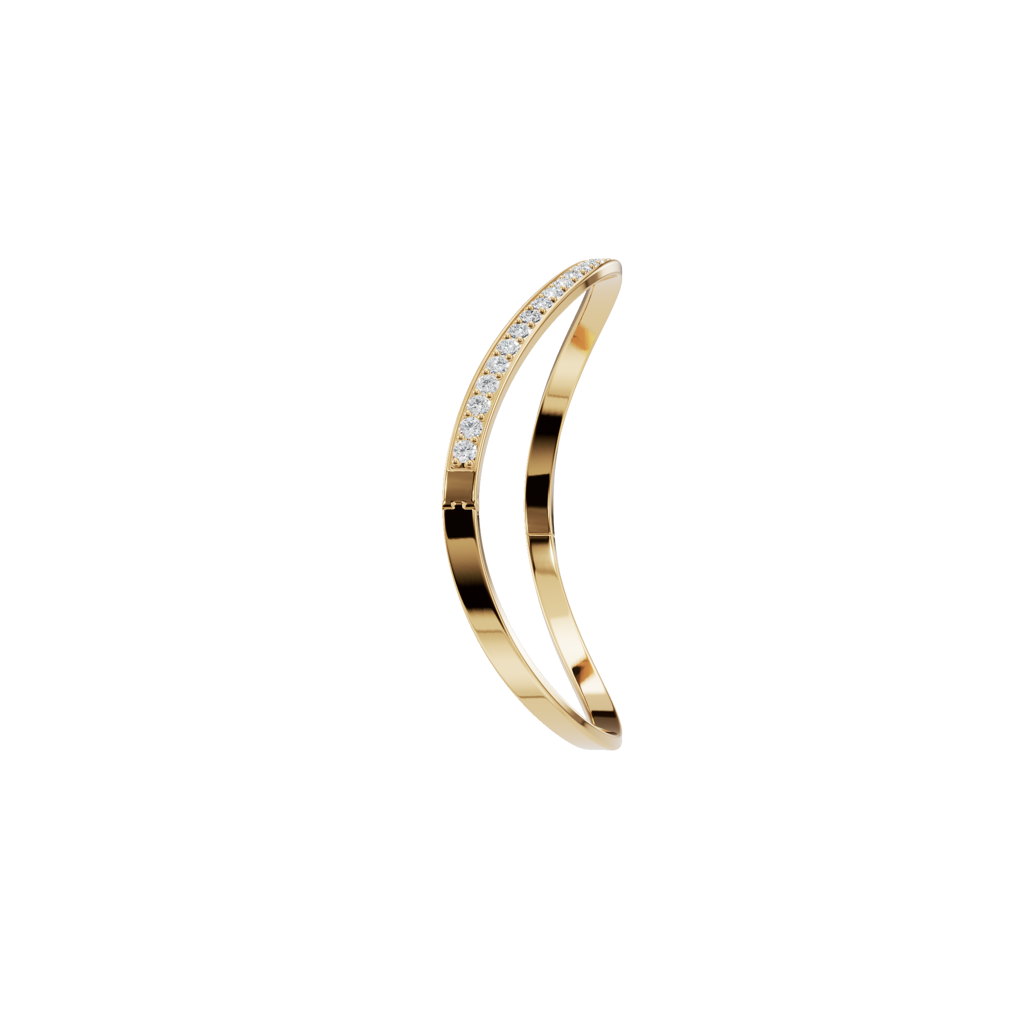 Timeless Pave Diamond Gold Open Bangle – Sophisticated Gift for Her