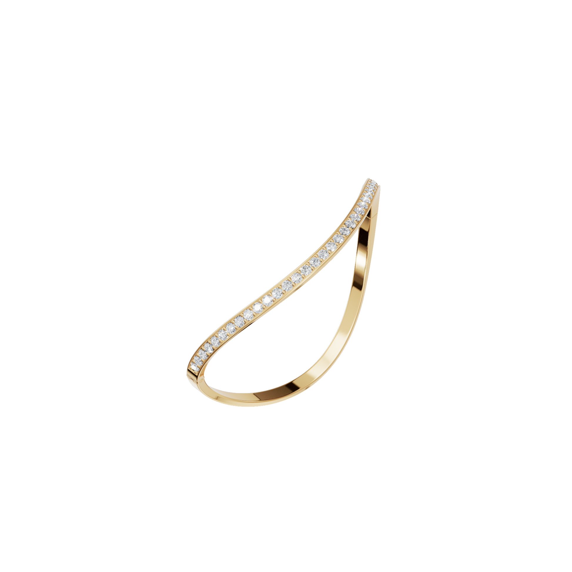 Timeless Pave Diamond Gold Open Bangle – Sophisticated Gift for Her