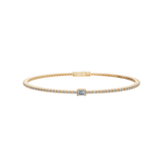 Emerald Cut Lab Diamond Prong Set Minimalist Tennis Bracelet