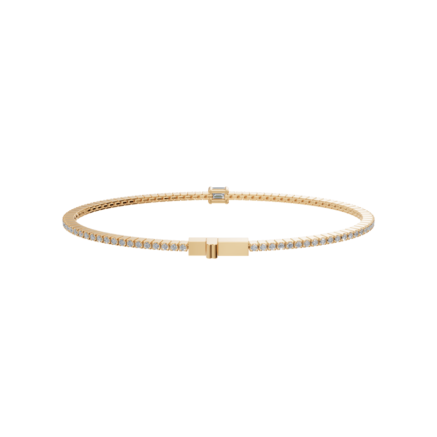 Emerald Cut Lab Diamond Prong Set Minimalist Tennis Bracelet
