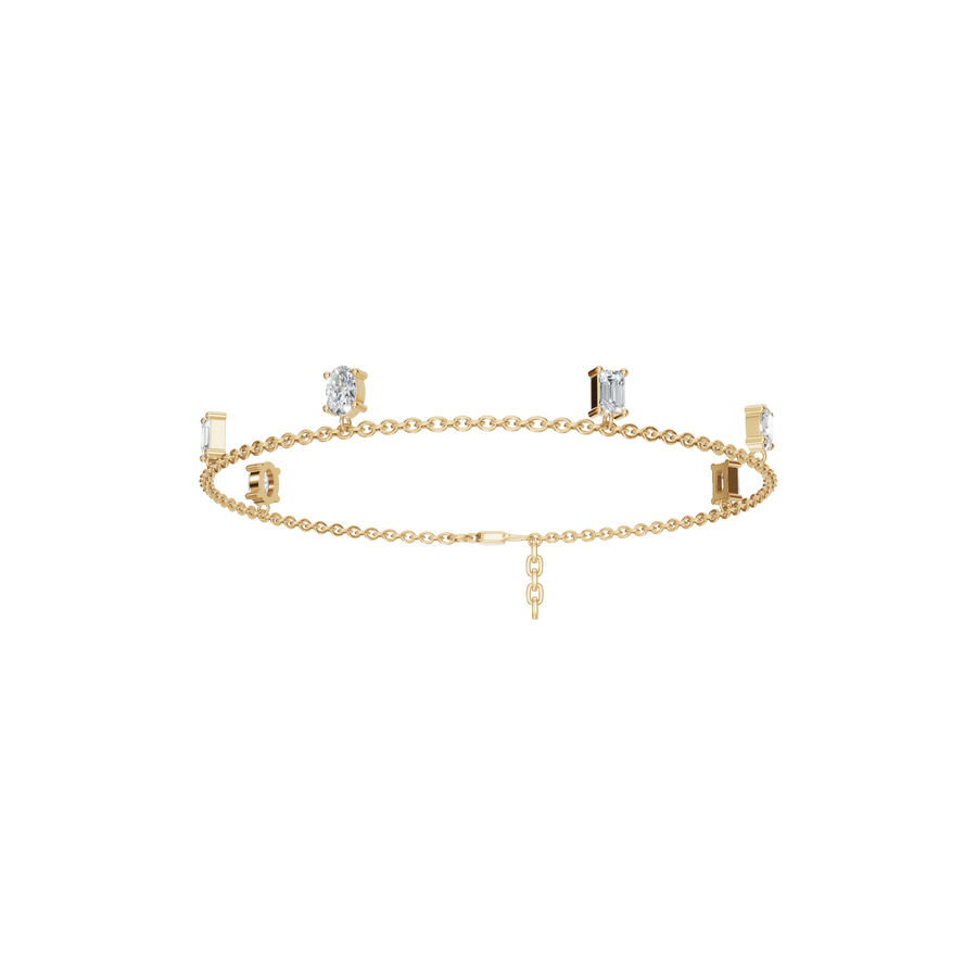 Emerald & Oval Cut Lab Diamond Bezel Set Elegant Bracelet