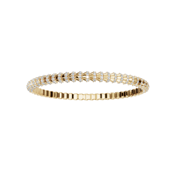 1.66 CTW Round Shape Diamond Gold Bangle Bracelet for Women
