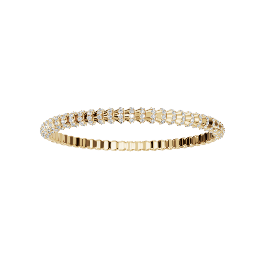 Round Cut Lab Diamond Bezel Set Endless Brilliance Eternity Bangle