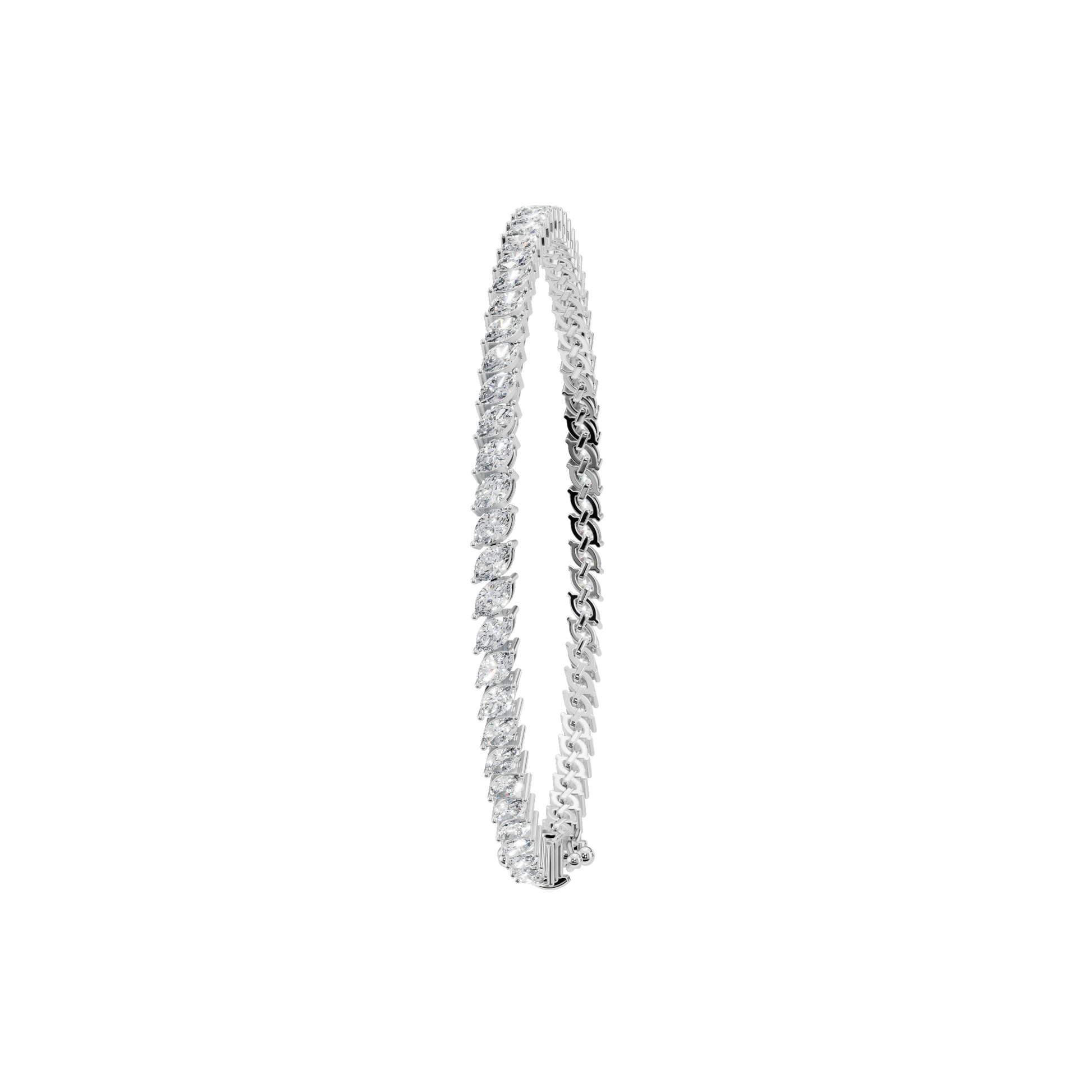 3.90 CTW Marquise Diamond Tennis Bracelet for Women in Solid Gold