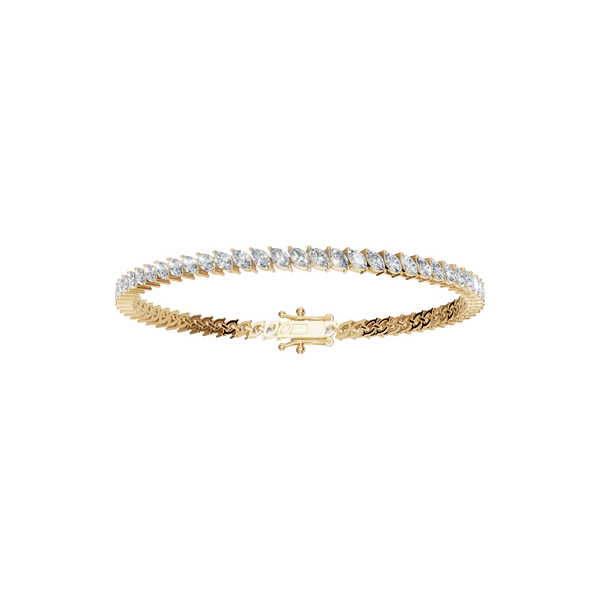 3.90 CTW Marquise Diamond Tennis Bracelet for Women in Solid Gold