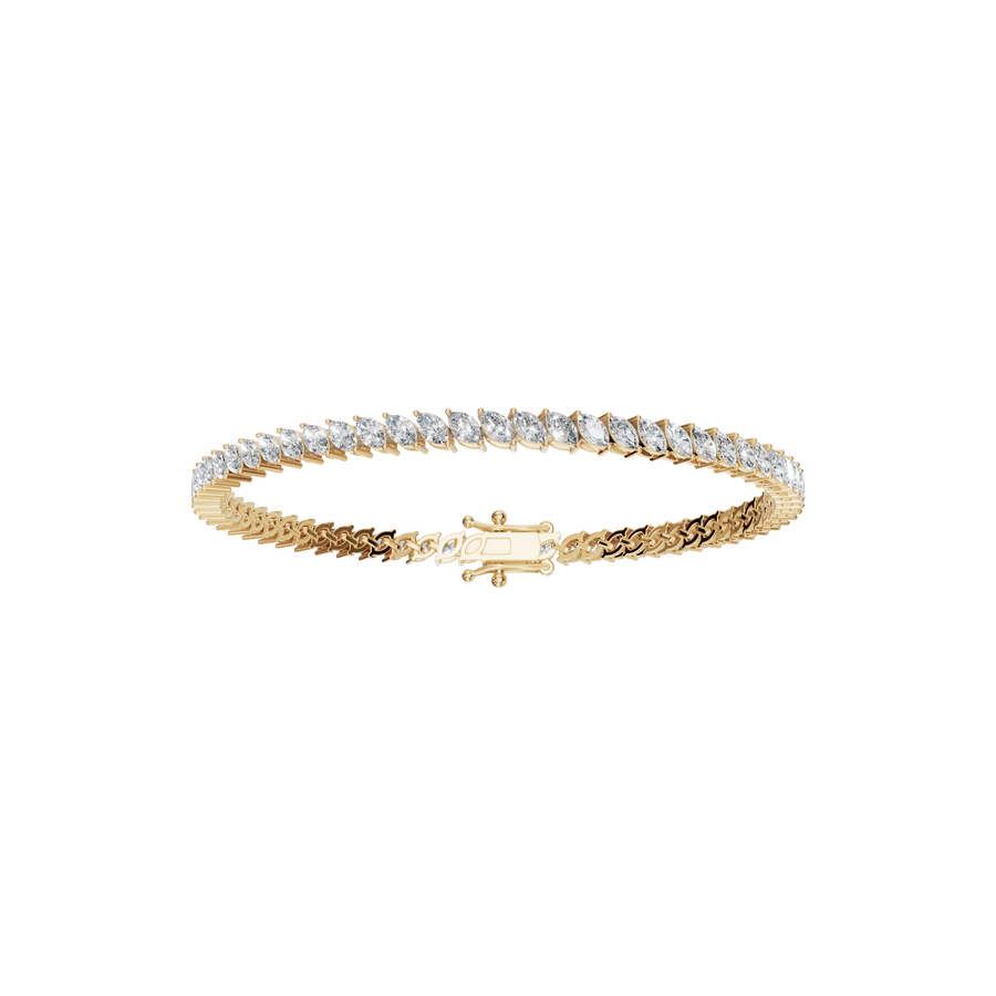 Marquise Cut Lab Diamond Bezel Set Minimalist Tennis Bracelet