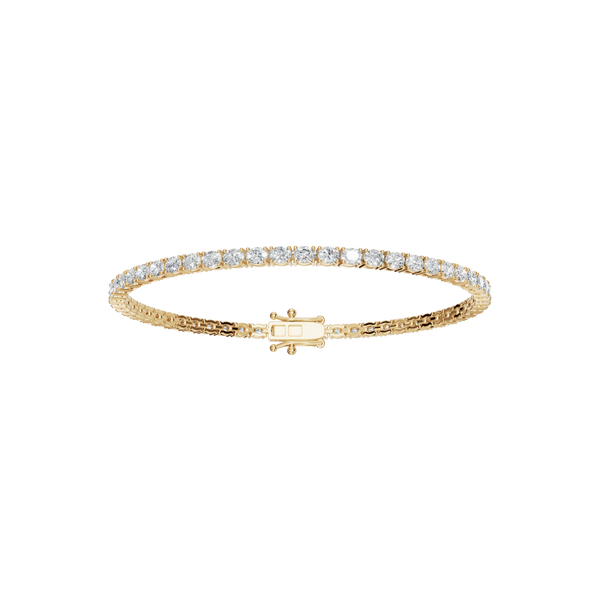3.85 CTW Oval Cut Diamond Tennis Bracelet in Solid Gold for Women