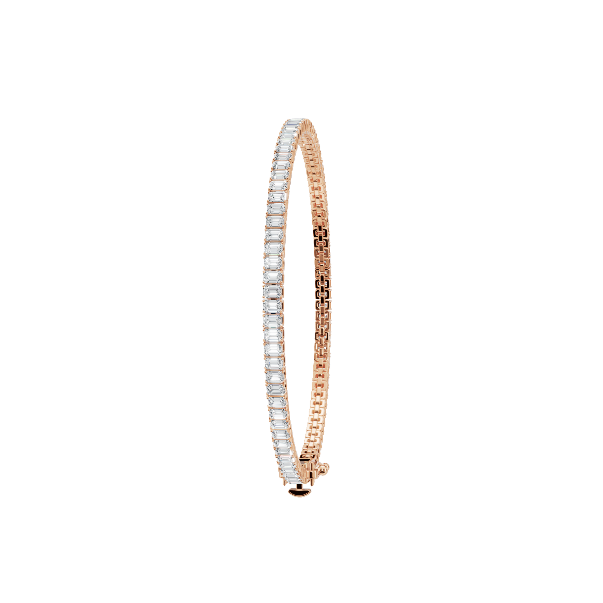 4.27 CTW Emerald Cut Diamond Line Tennis Bracelet in Solid Gold
