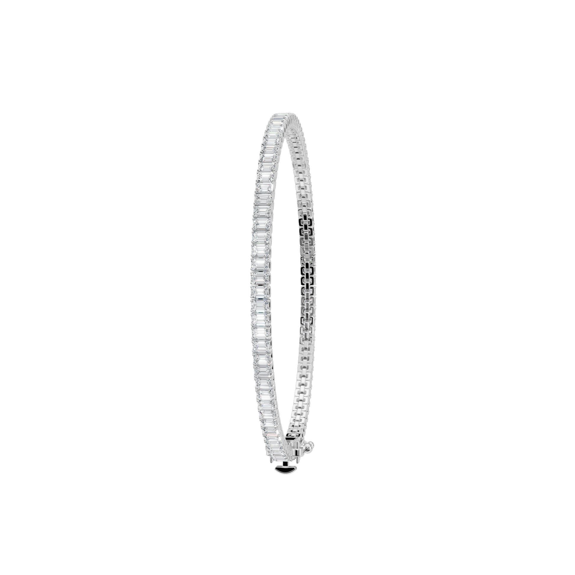 4.27 CTW Emerald Cut Diamond Line Tennis Bracelet in Solid Gold