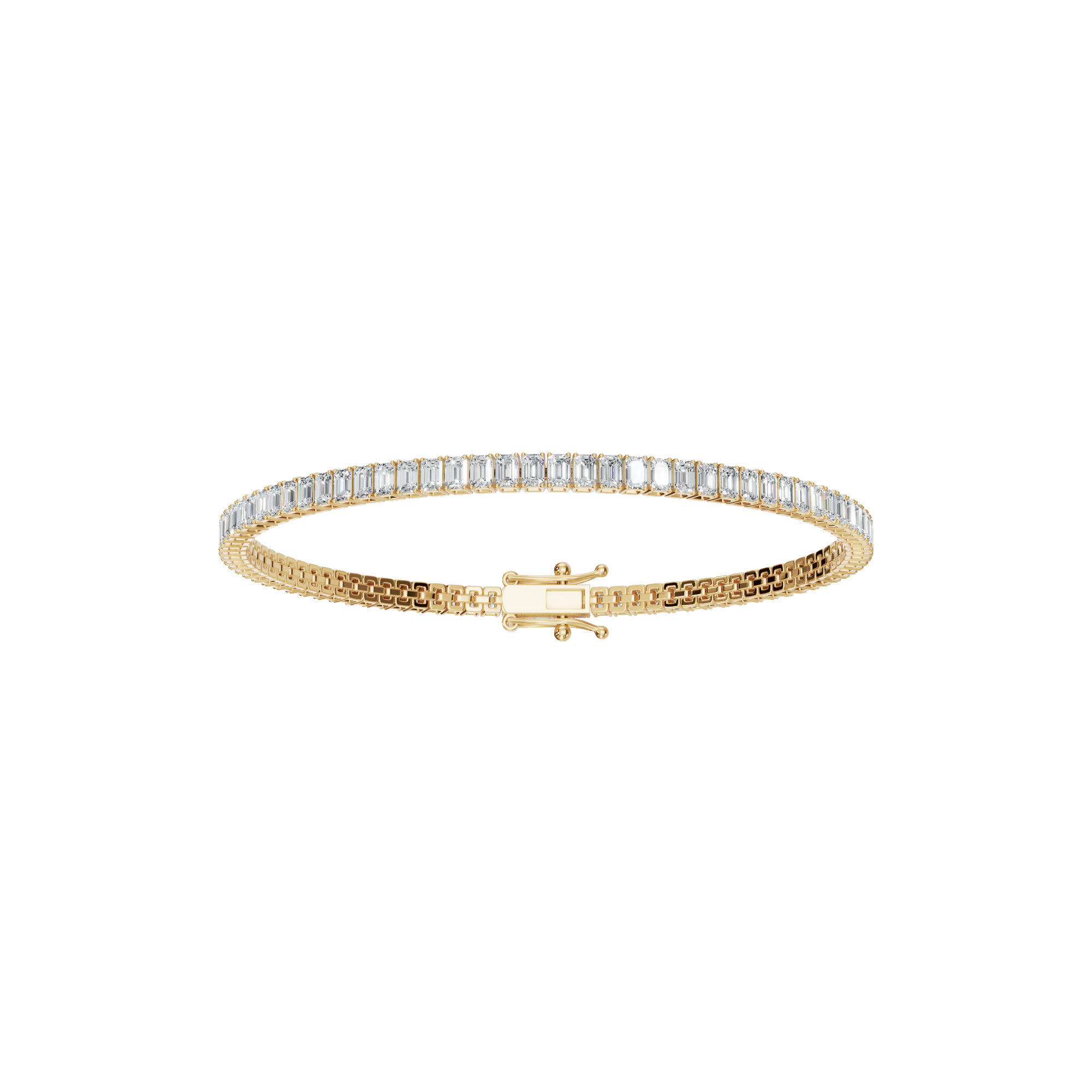 Eternal Prestige Emerald-Cut Lab Grown Diamond Tennis Bangle Bracelet