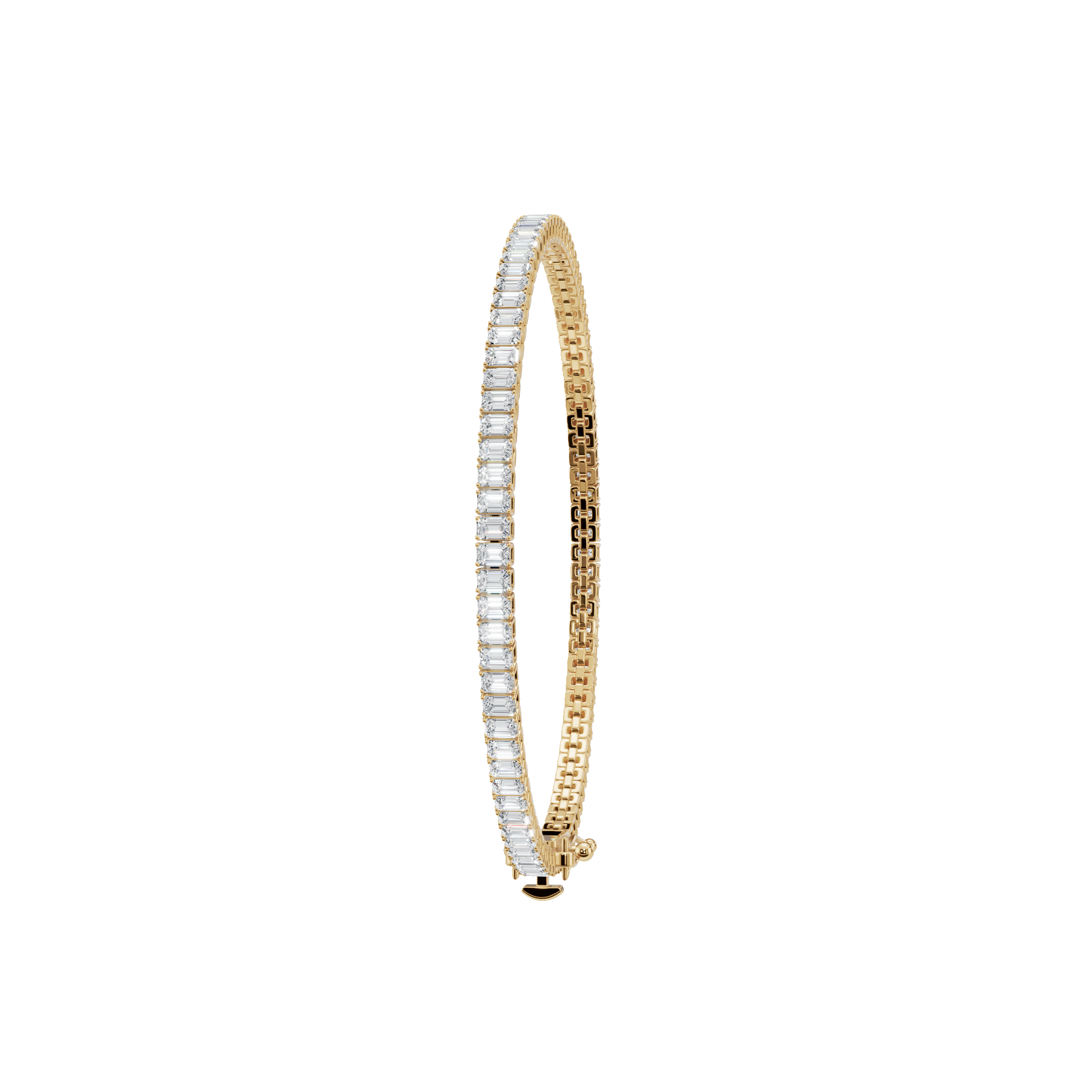 Eternal Prestige Emerald-Cut Lab Grown Diamond Tennis Bangle Bracelet