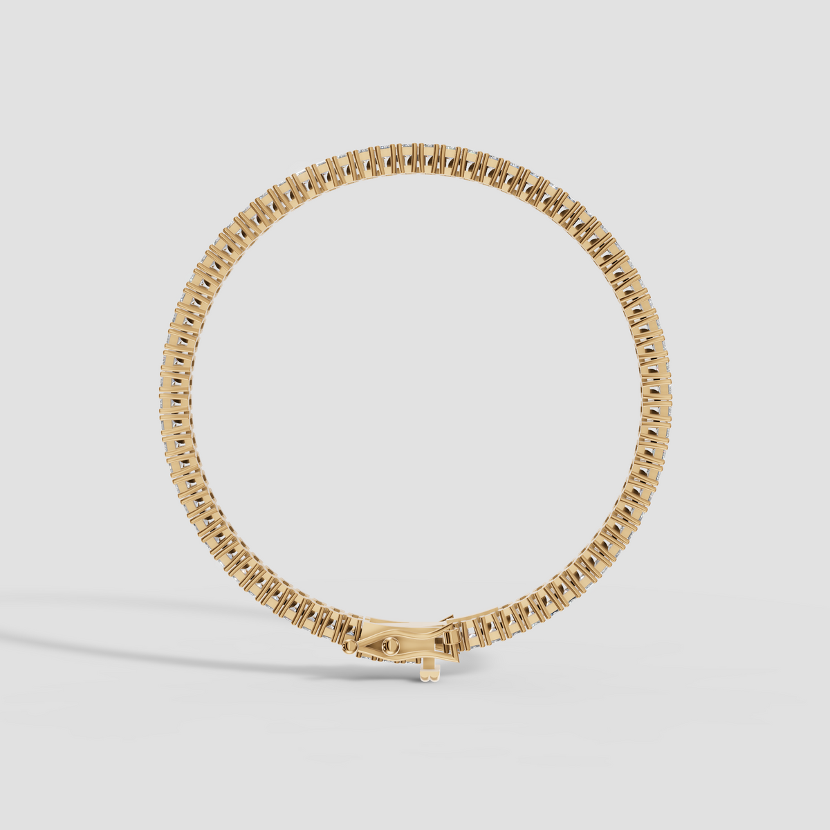 Emerald Cut Diamond Eternity Tennis Bracelet in Solid Gold