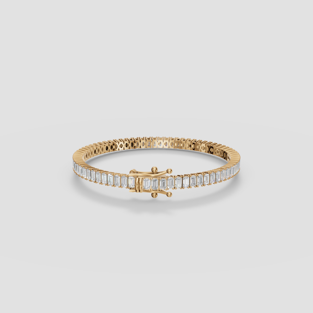 Emerald Cut Diamond Eternity Tennis Bracelet in Solid Gold