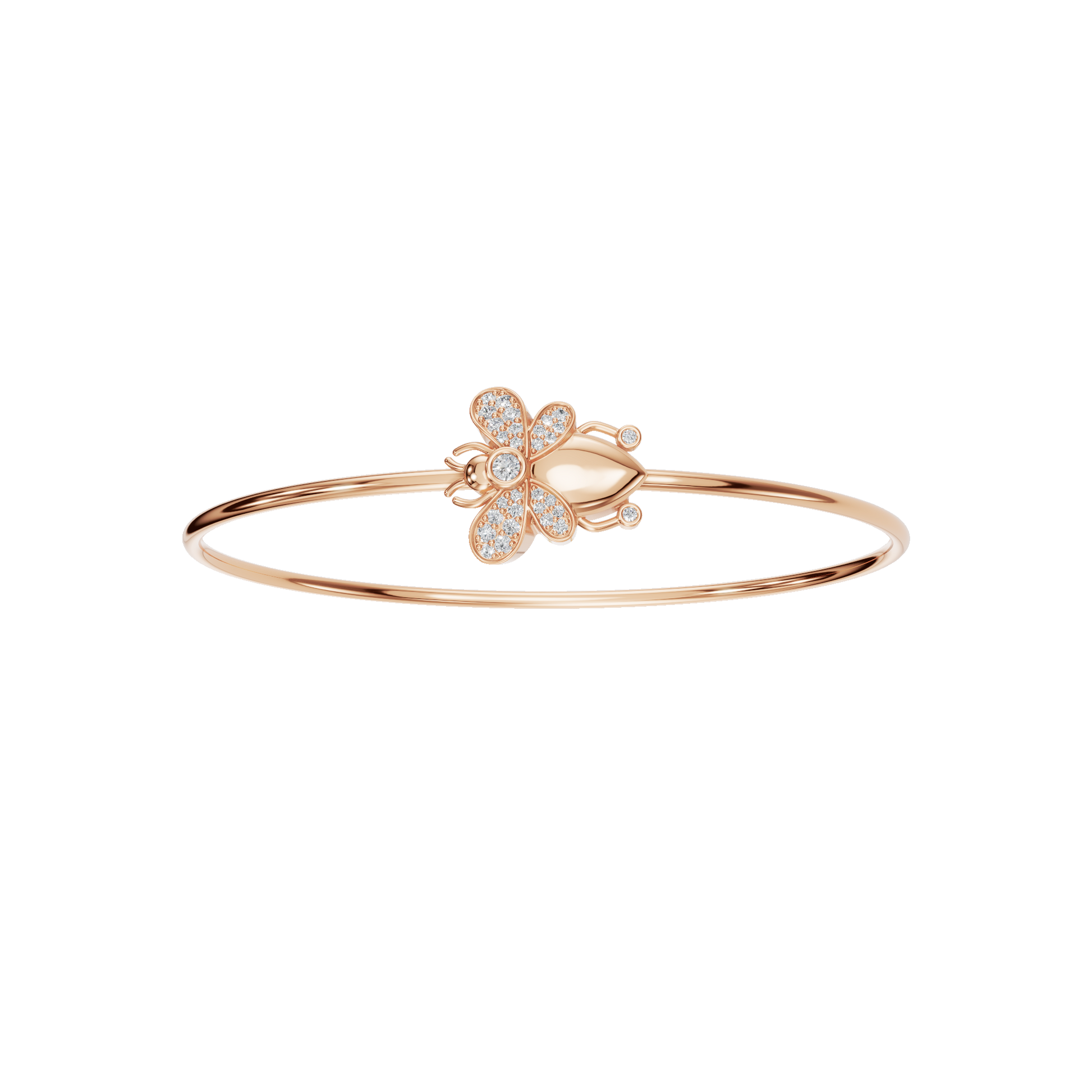 Floral Lab Grown Diamond Bangle Bracelet