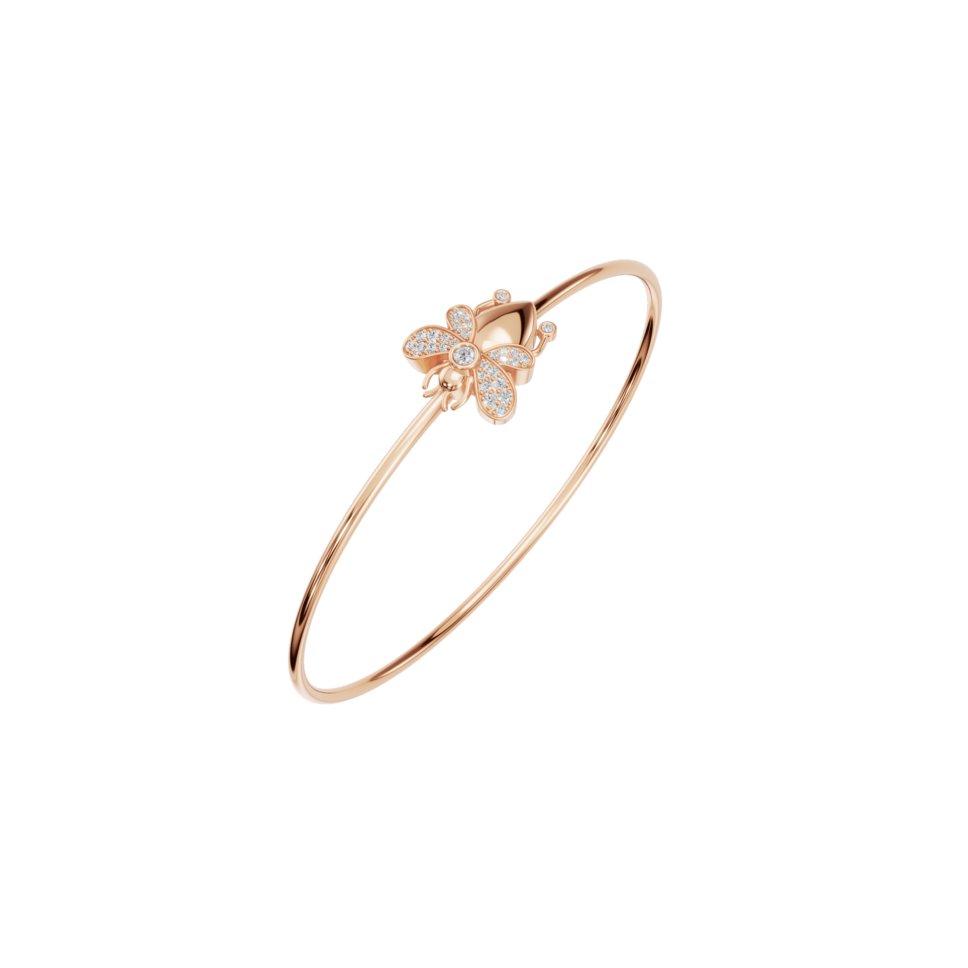 Floral Lab Grown Diamond Bangle Bracelet