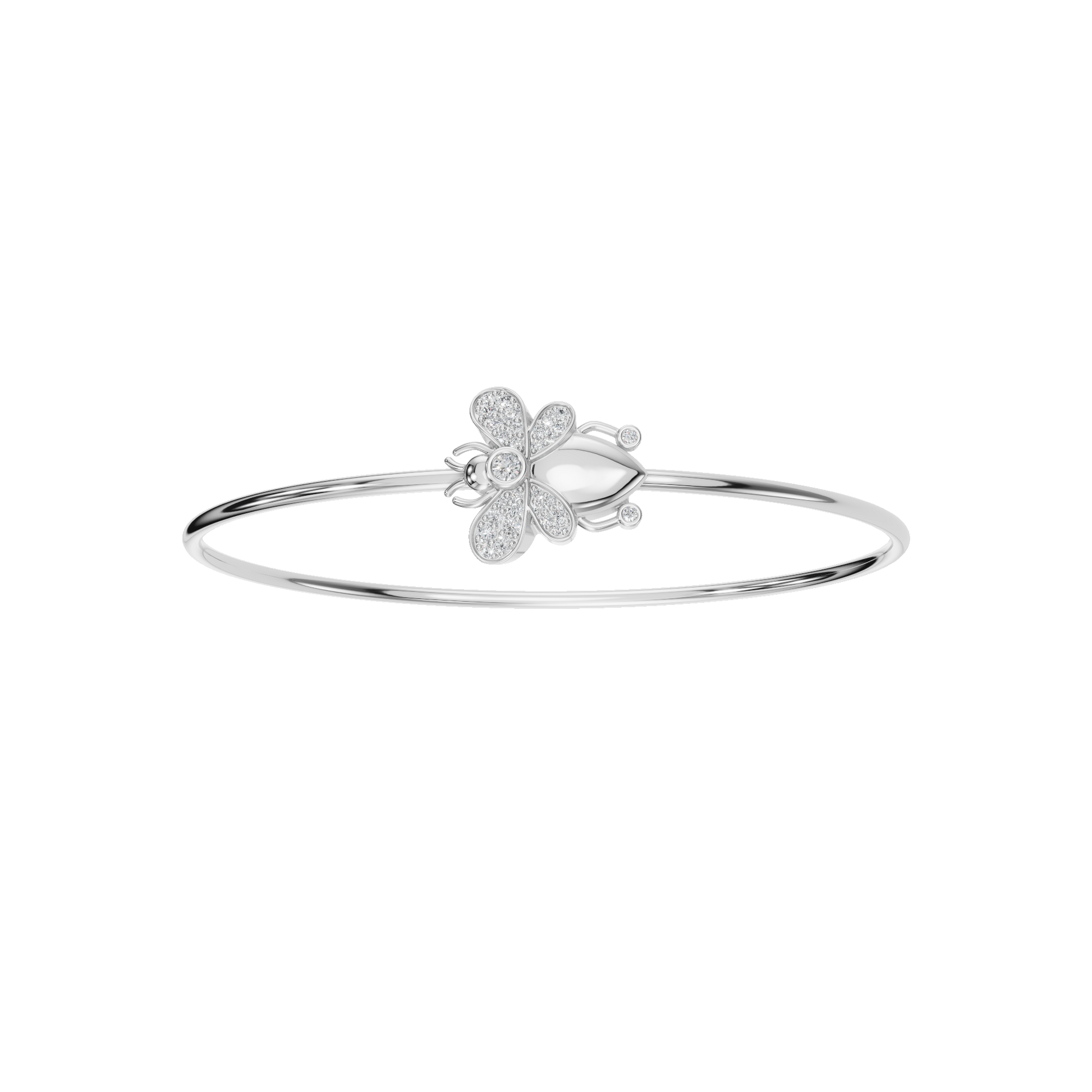 Floral Lab Grown Diamond Bangle Bracelet