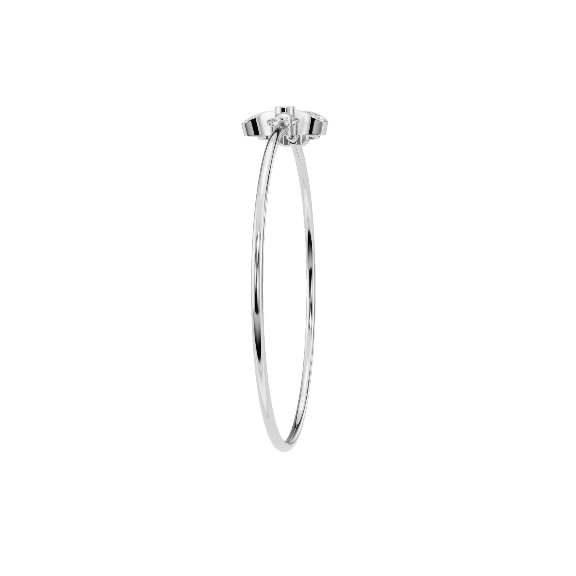 Floral Lab Grown Diamond Bangle Bracelet