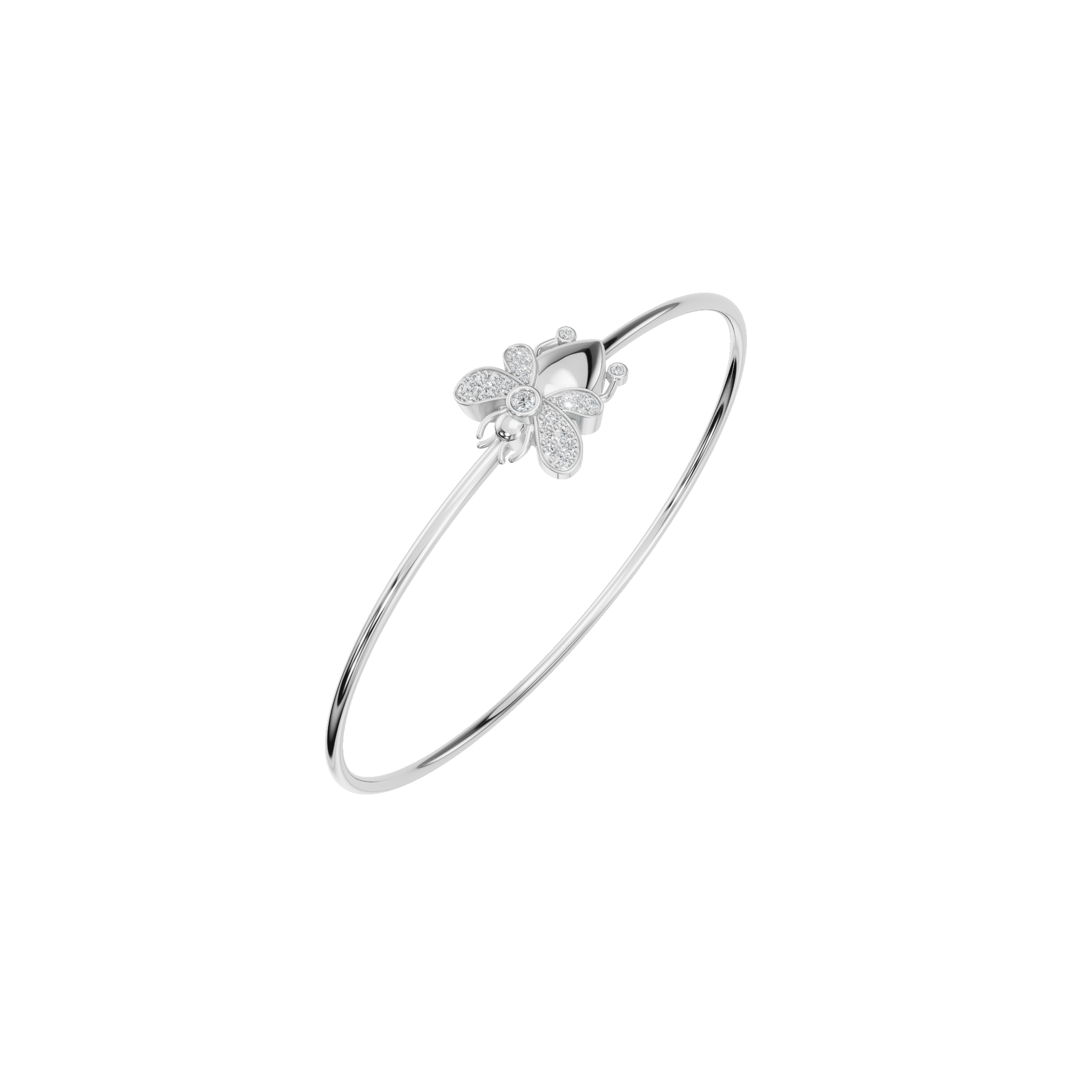 Floral Lab Grown Diamond Bangle Bracelet